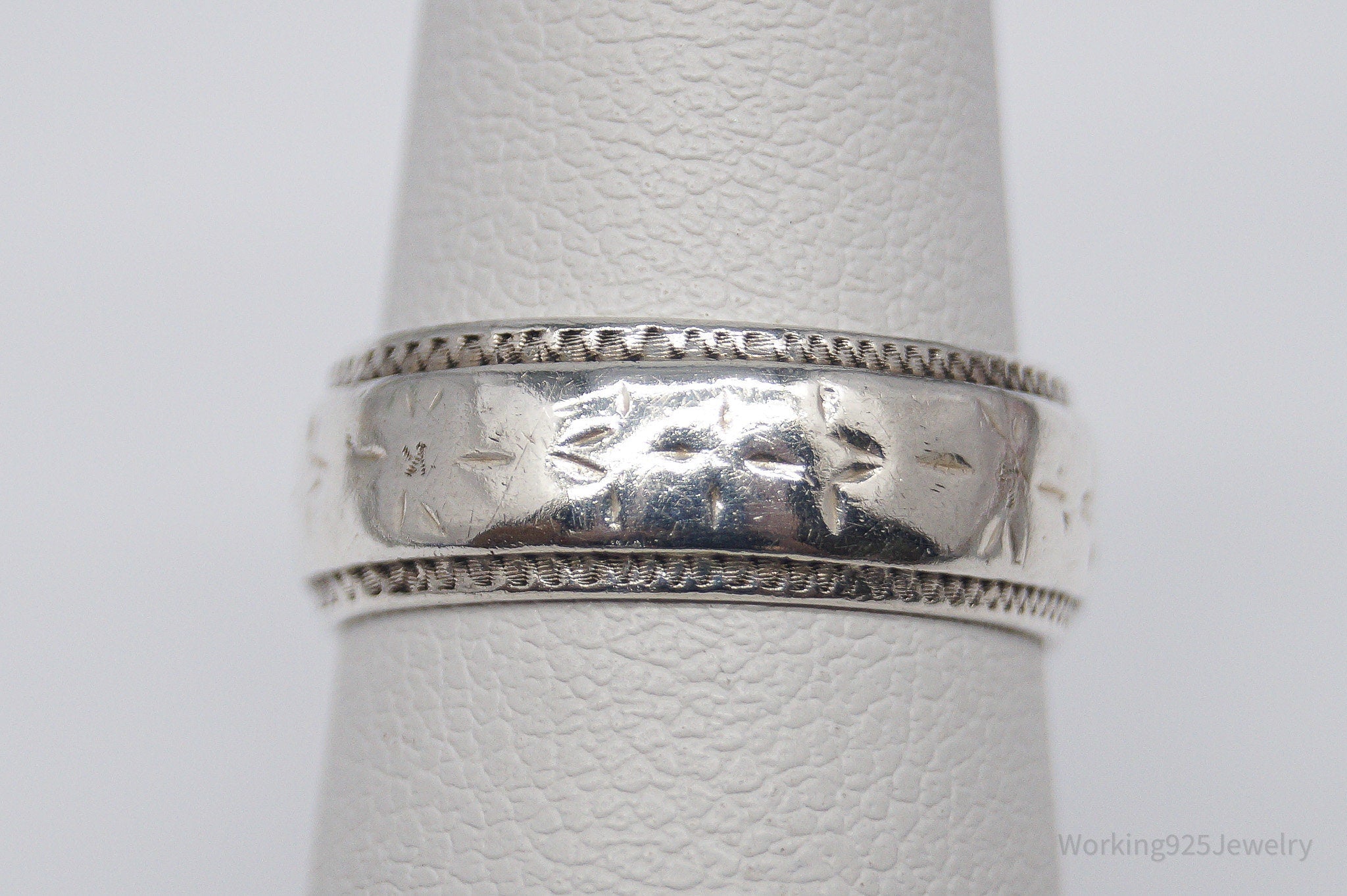 Antique Sterling Silver Band Ring - Size 5.5