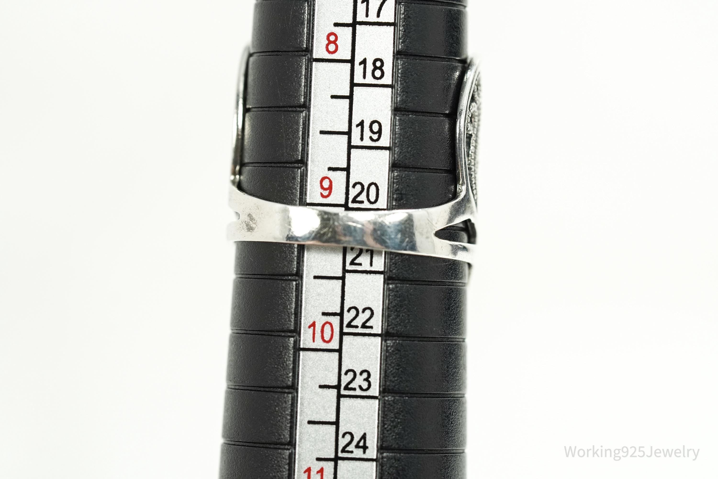 Vintage Amethyst Butterfly Sterling Silver Ring - Size 9.25