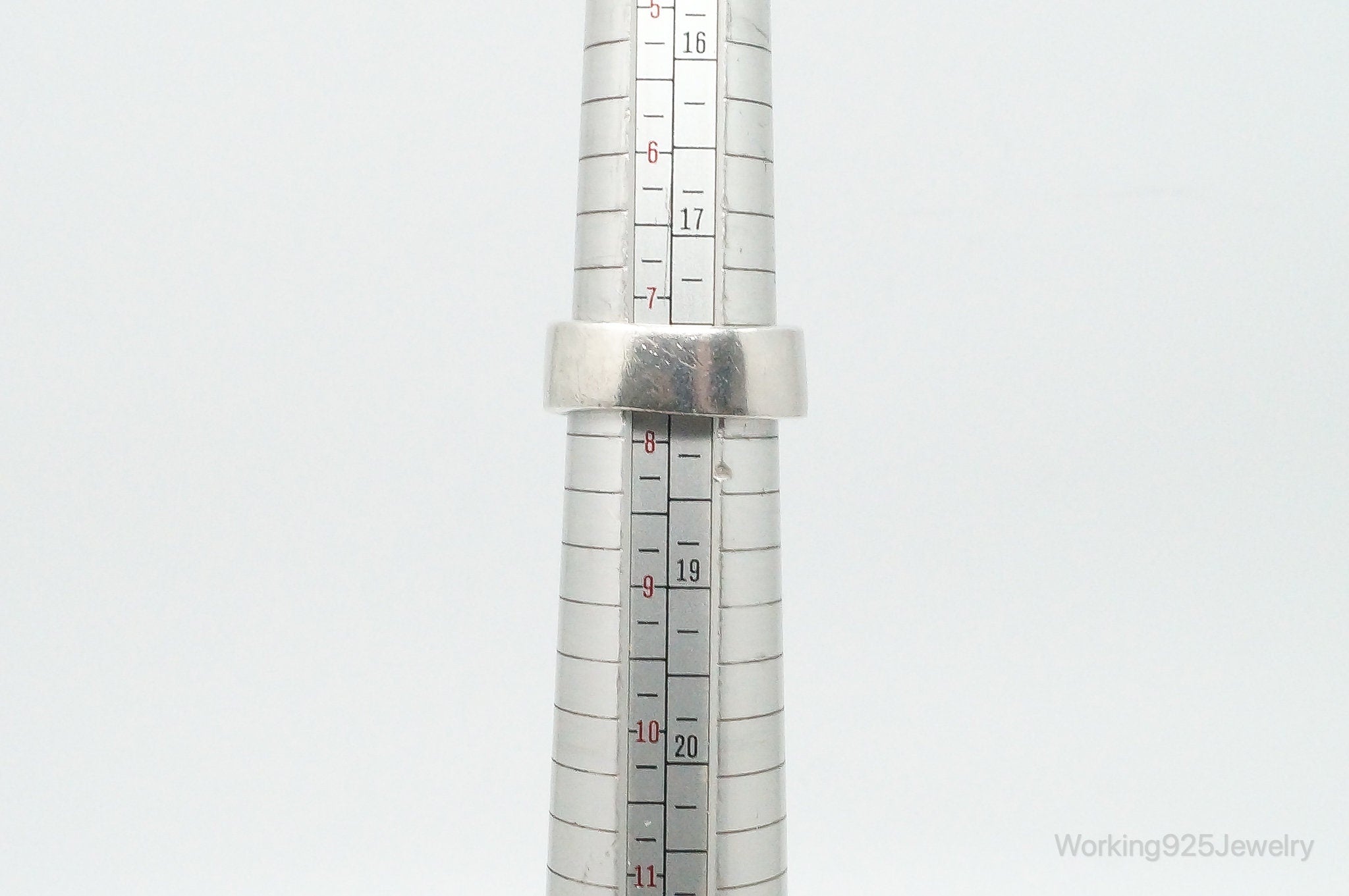 Vintage Cubic Zirconia Sterling Silver Ring Size 7.75 Adjustable