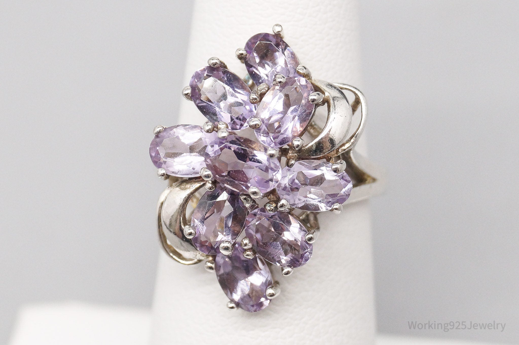 Vintage Amethyst Sterling Silver Ring - Size 5.75