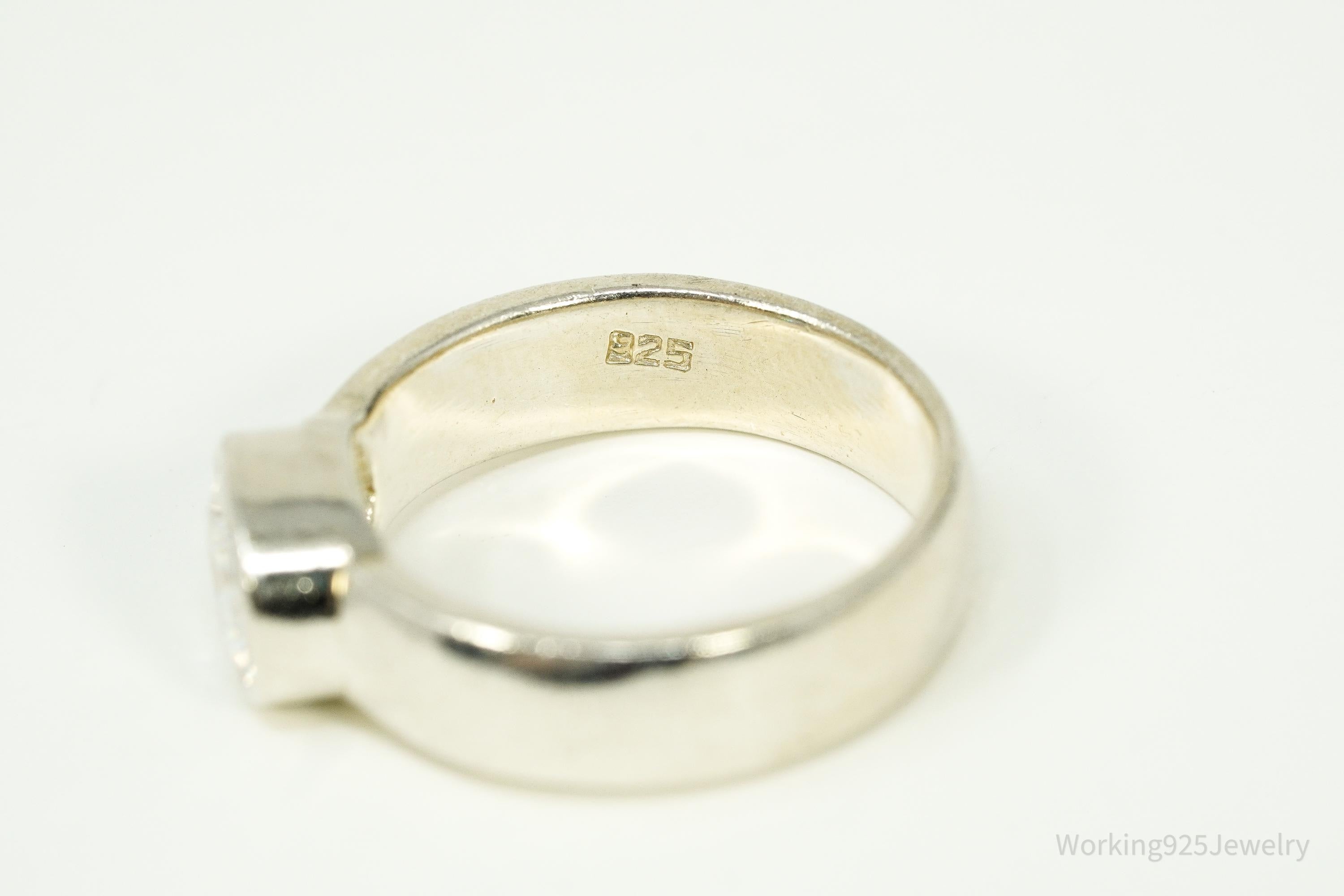 Vintage Cubic Zirconia Sterling Silver Ring Size 7