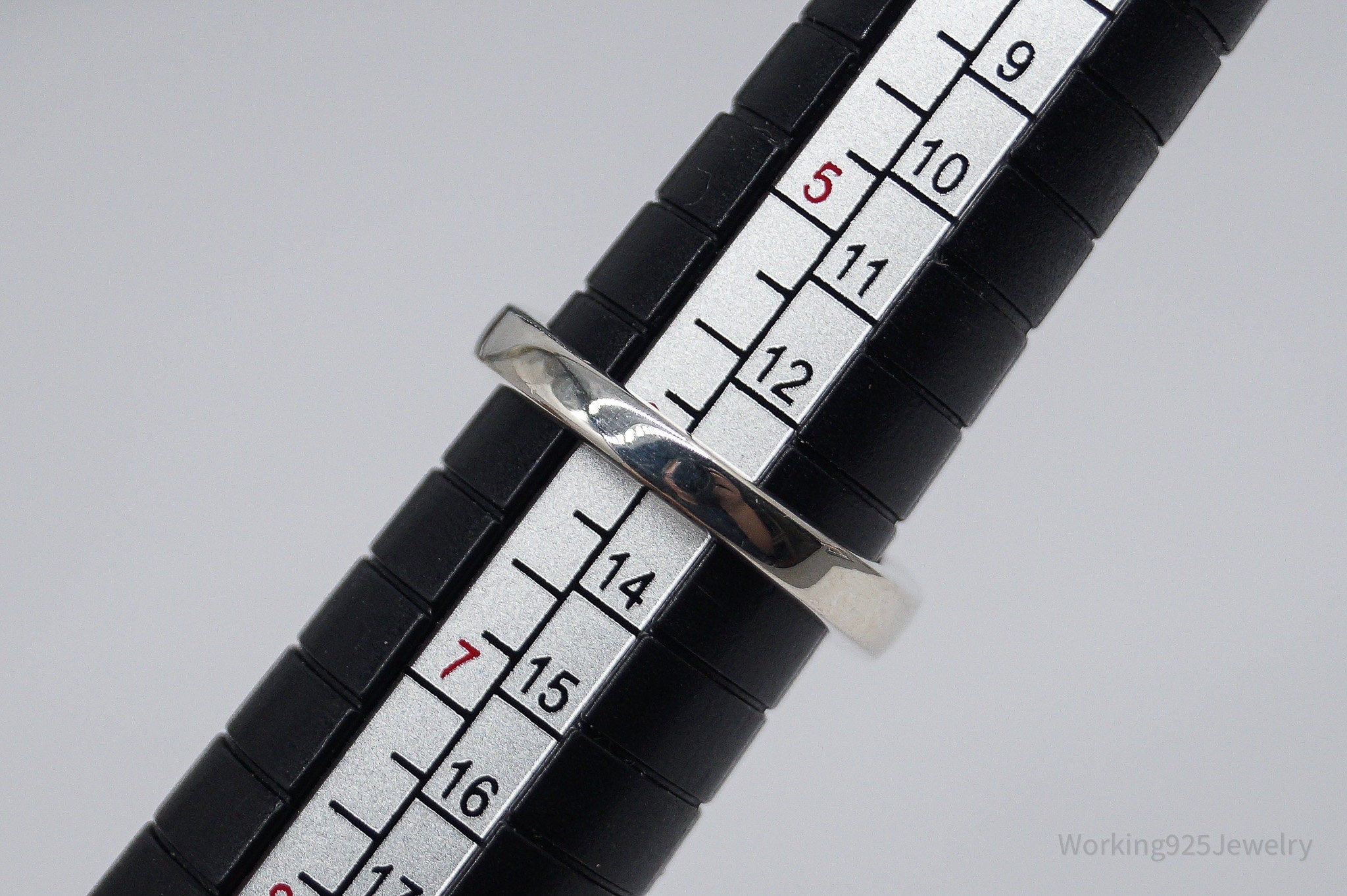 Sapphire & Cubic Zirconia Rhodium Plated Sterling Silver Ring - Size 6