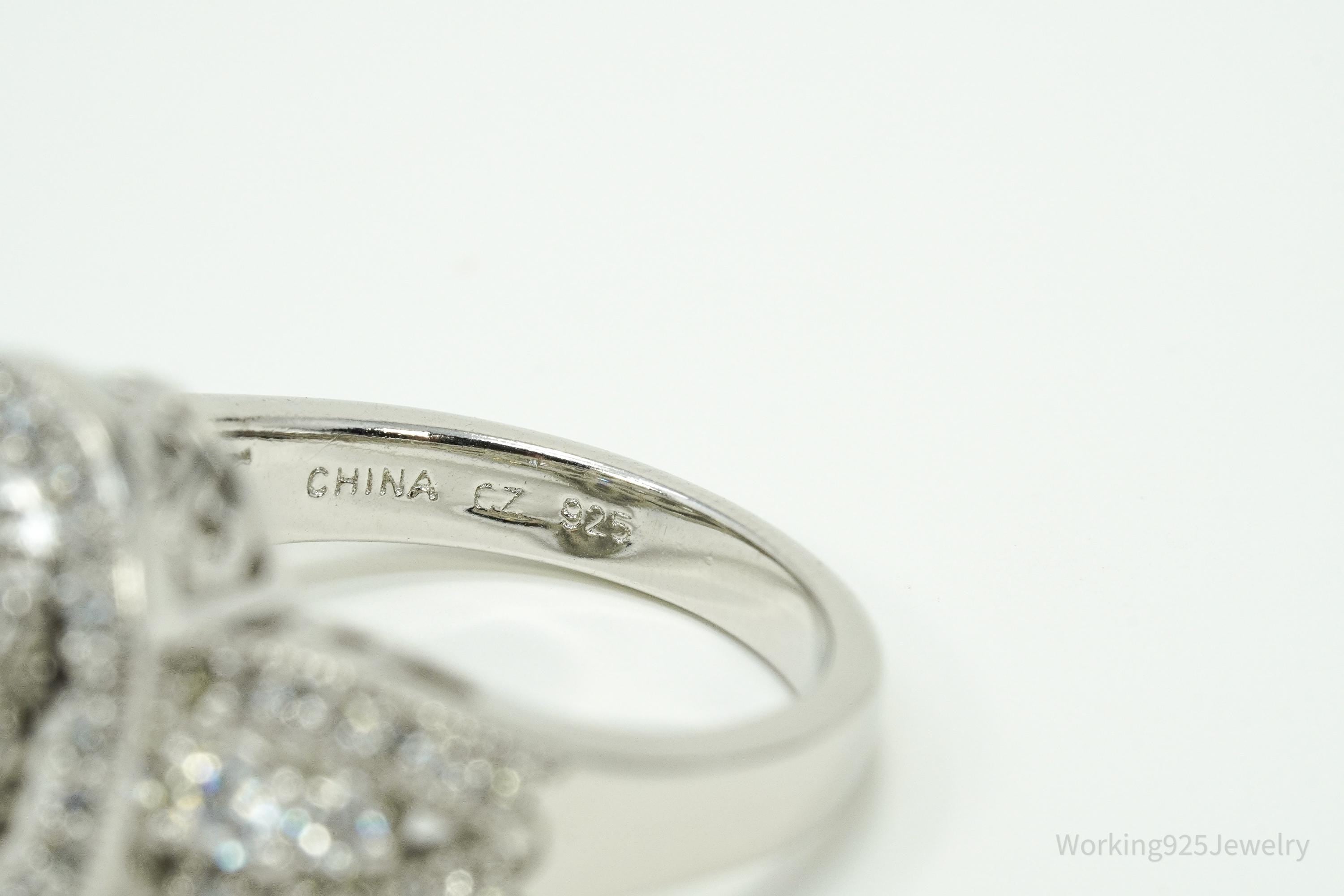 Vintage Cubic Zirconia Sterling Silver Ring - Size 7