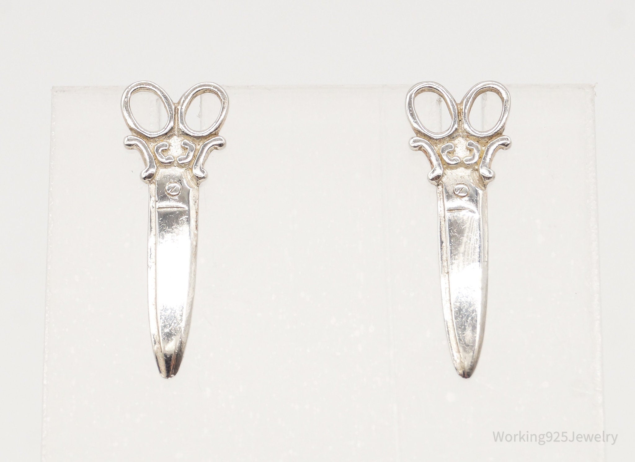 Vintage Scissors Sterling Silver Earrings