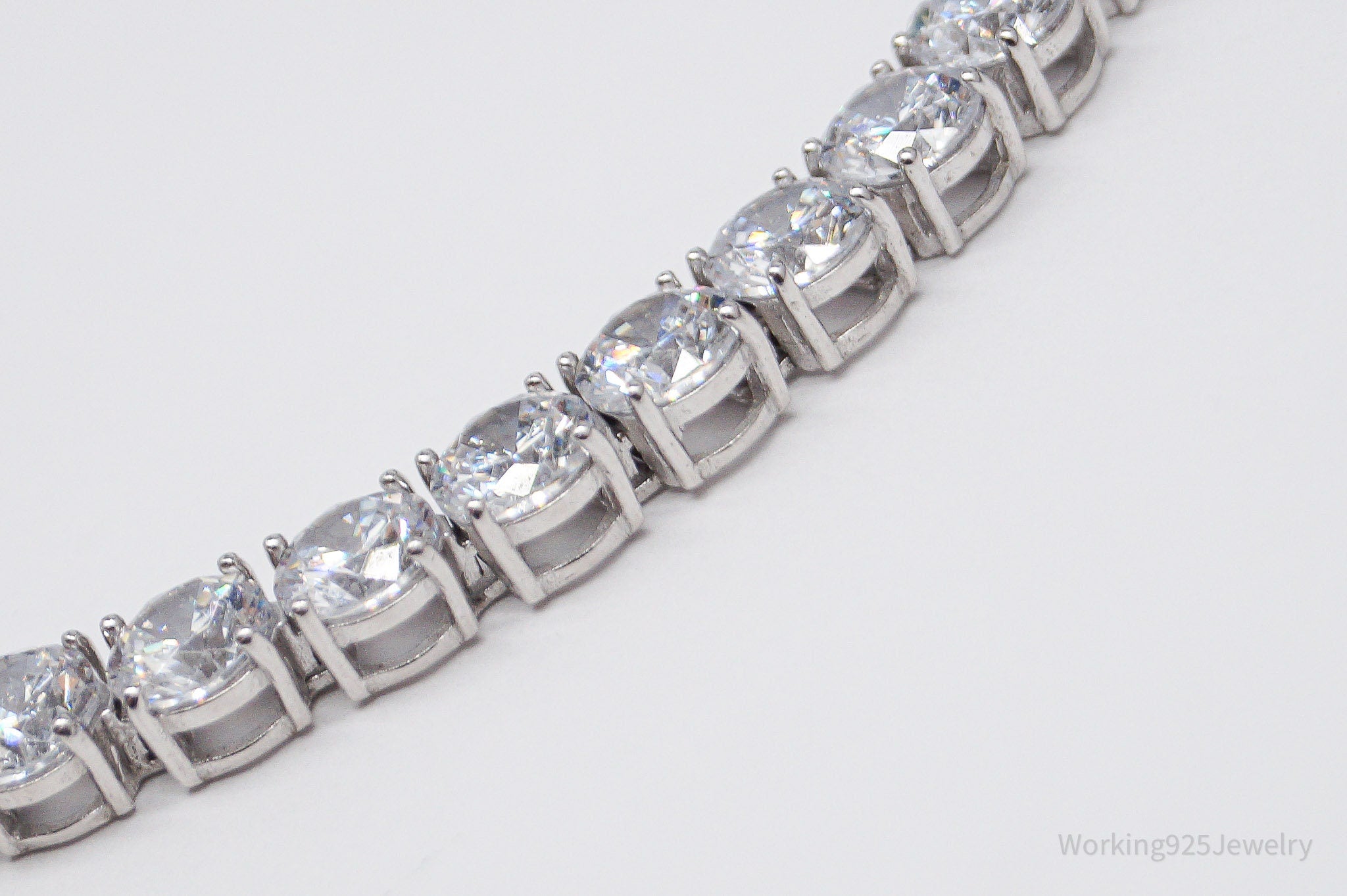 JTVs PAJ Large Cubic Zirconia Sterling Silver Tennis Bracelet - 8 3/8"