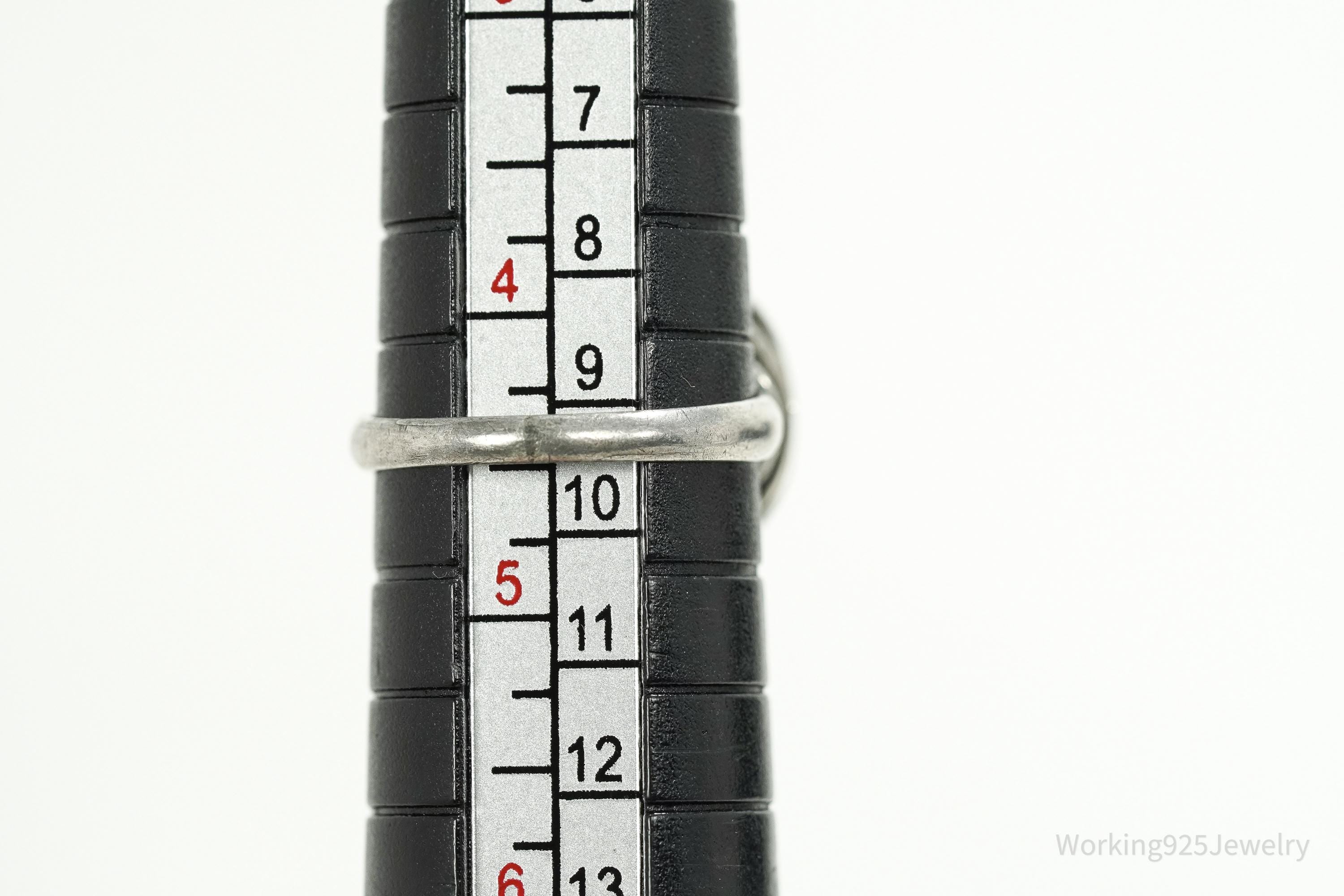 Antique Art Deco Black Onyx & Marcasite Sterling Silver Ring - Size 4.5