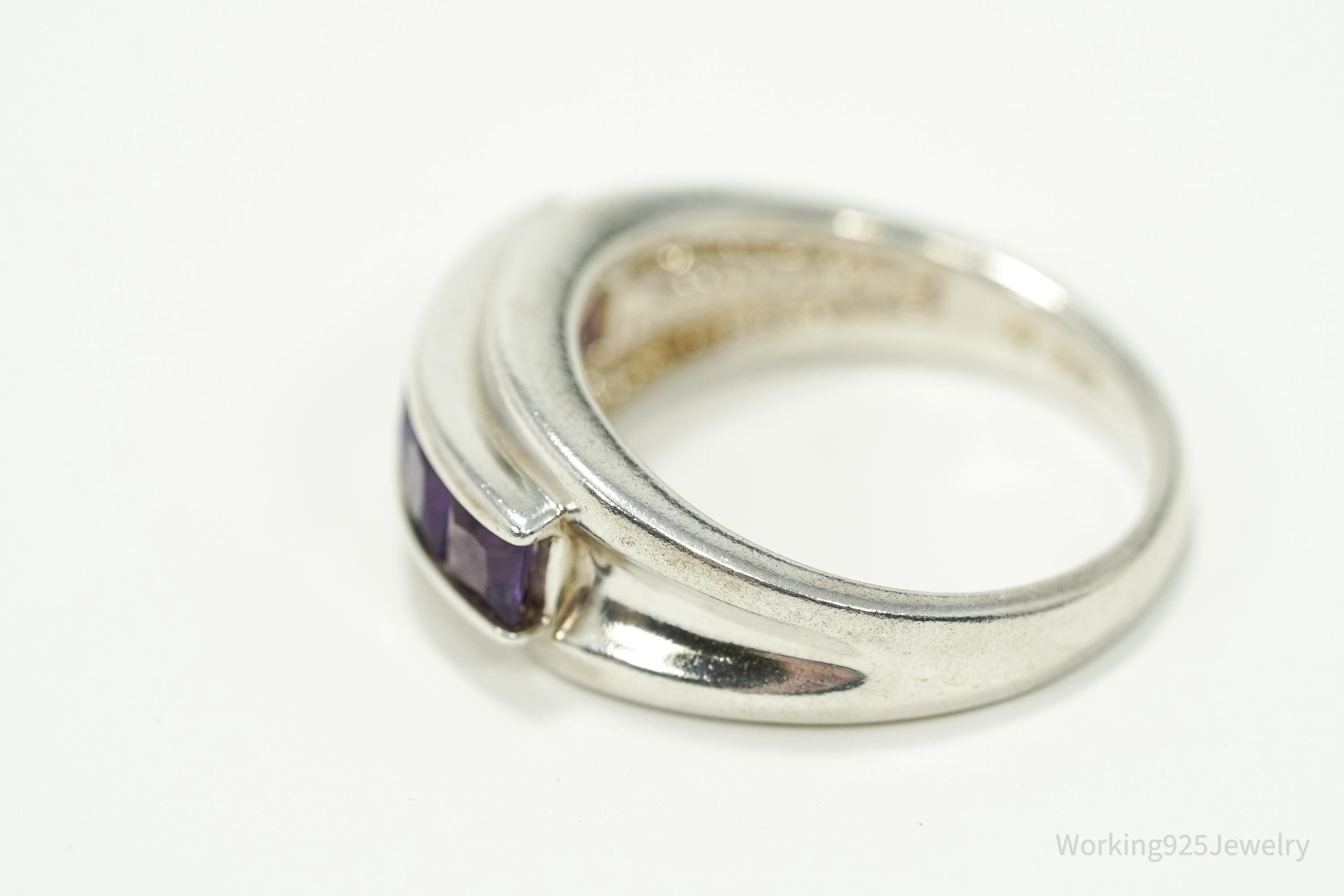 Vintage Amethyst Sterling Silver Ring - Size 9