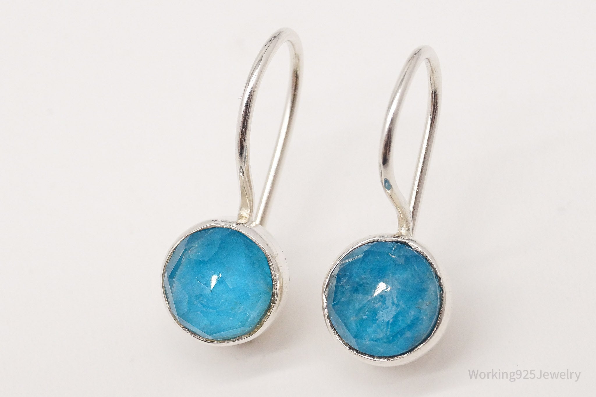 Vintage Blue Apatite Sterling Silver Earrings