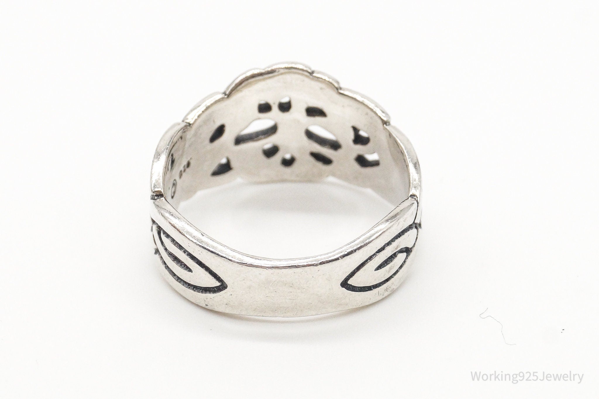 Vintage Tree Of Life Celtic Knot Design Sterling Silver Ring - Size 10