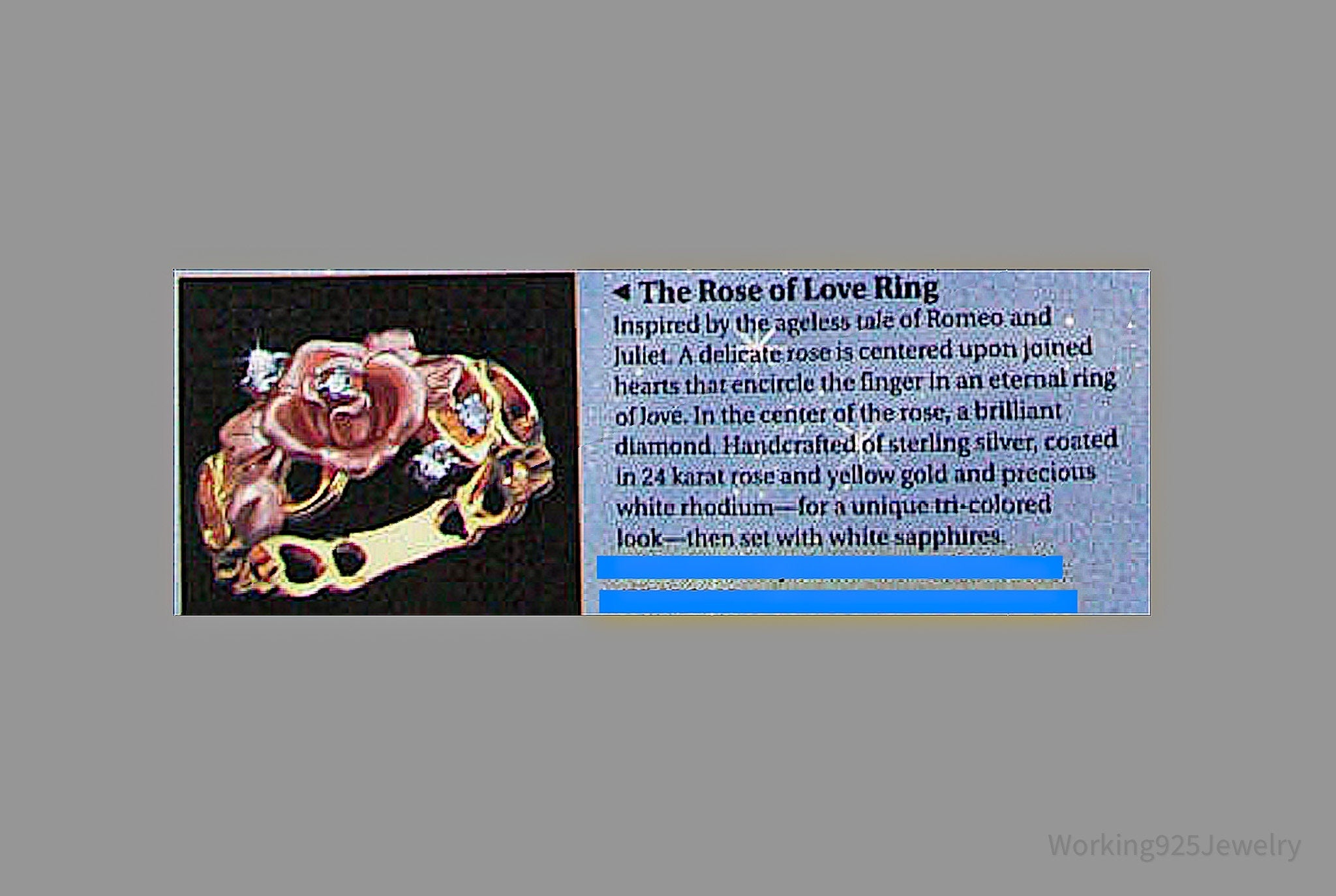 RARE VTG Franklin Mint Diamond & White Sapphires Gold Over Sterling Silver Ring SZ 7