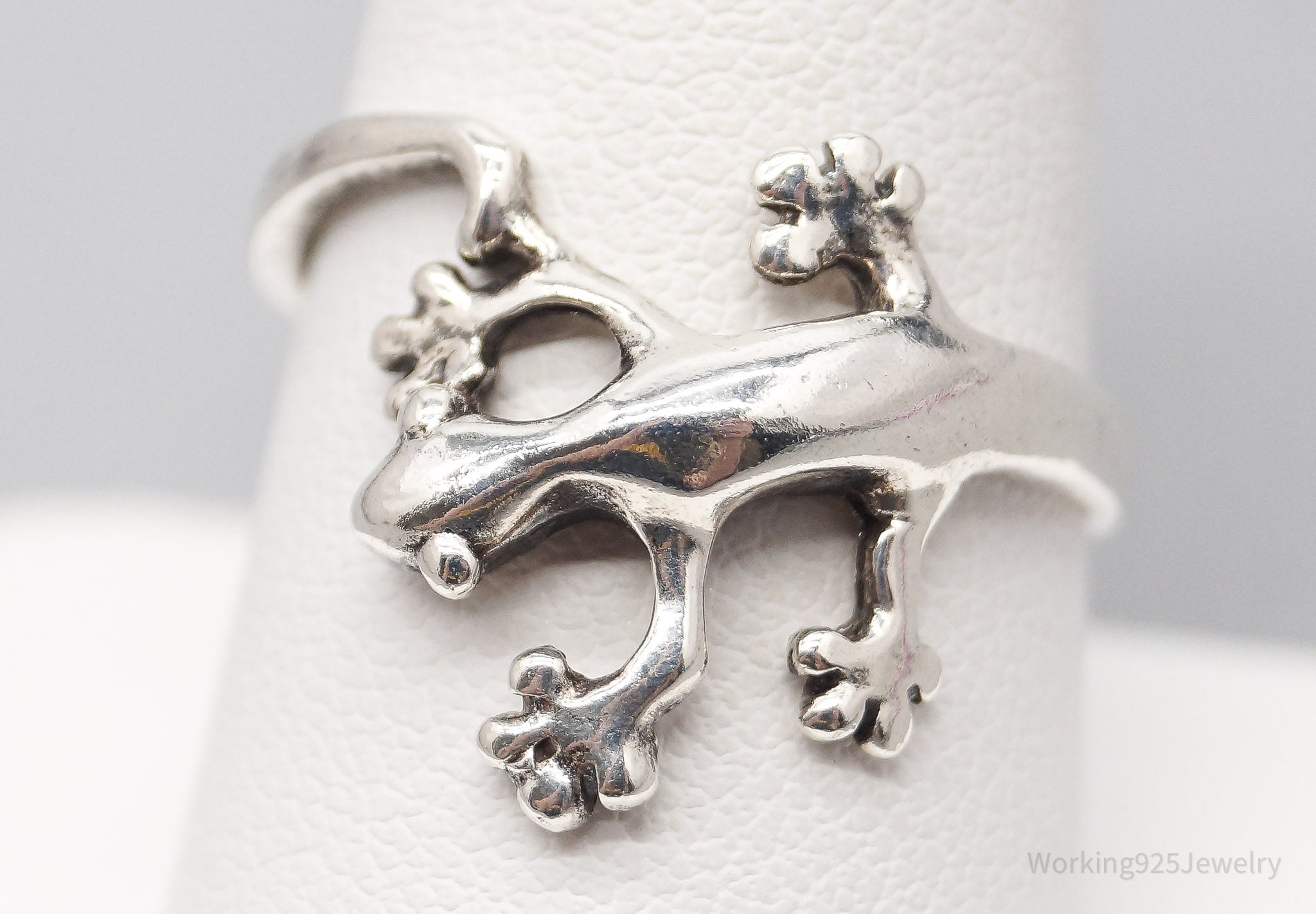 Vintage Wrapped Lizard Sterling Silver Ring Size 9.5