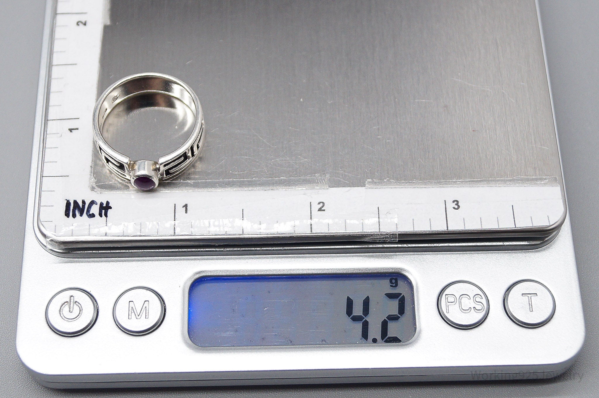 Vintage PSCL Sugilite Sterling Silver Ring - Size 8.25