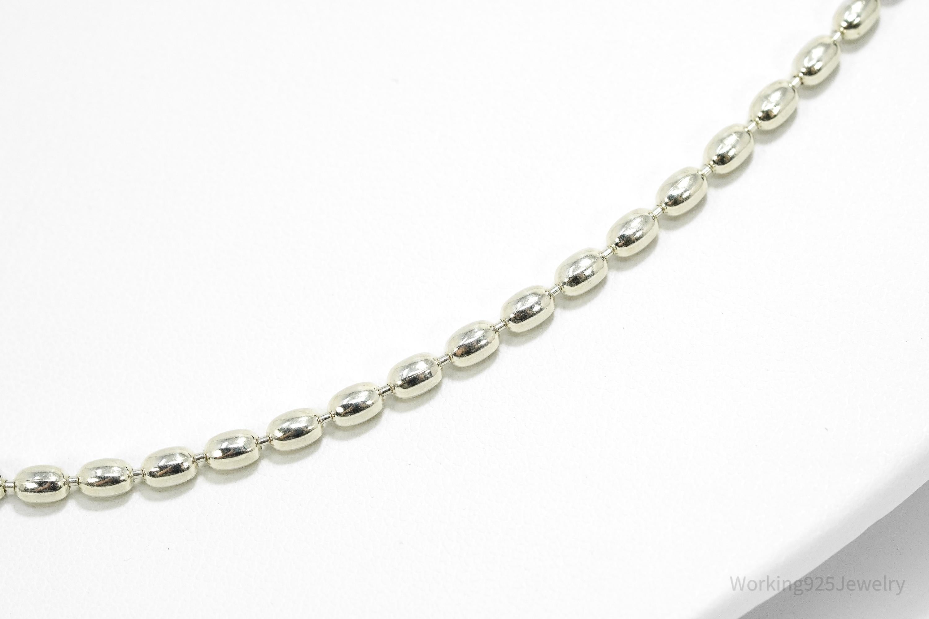 Designer Pandora Retired Rice Chain Sterling Silver Necklace - 23"