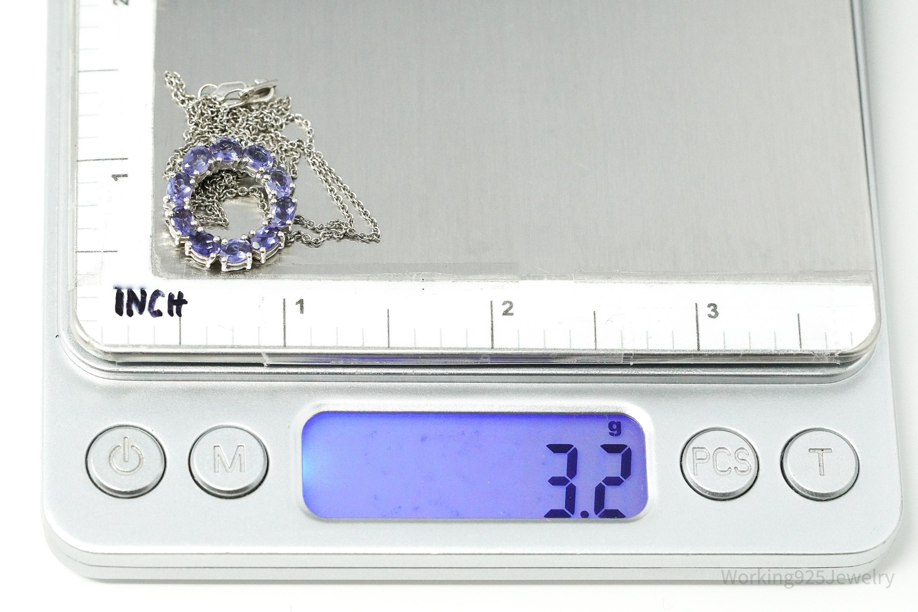 Tanzanite Sterling Silver Necklace 18"