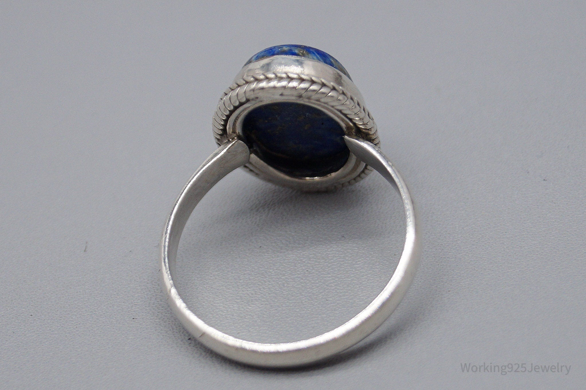 Vintage Lapis Lazuli Sterling Silver Ring - Size 9
