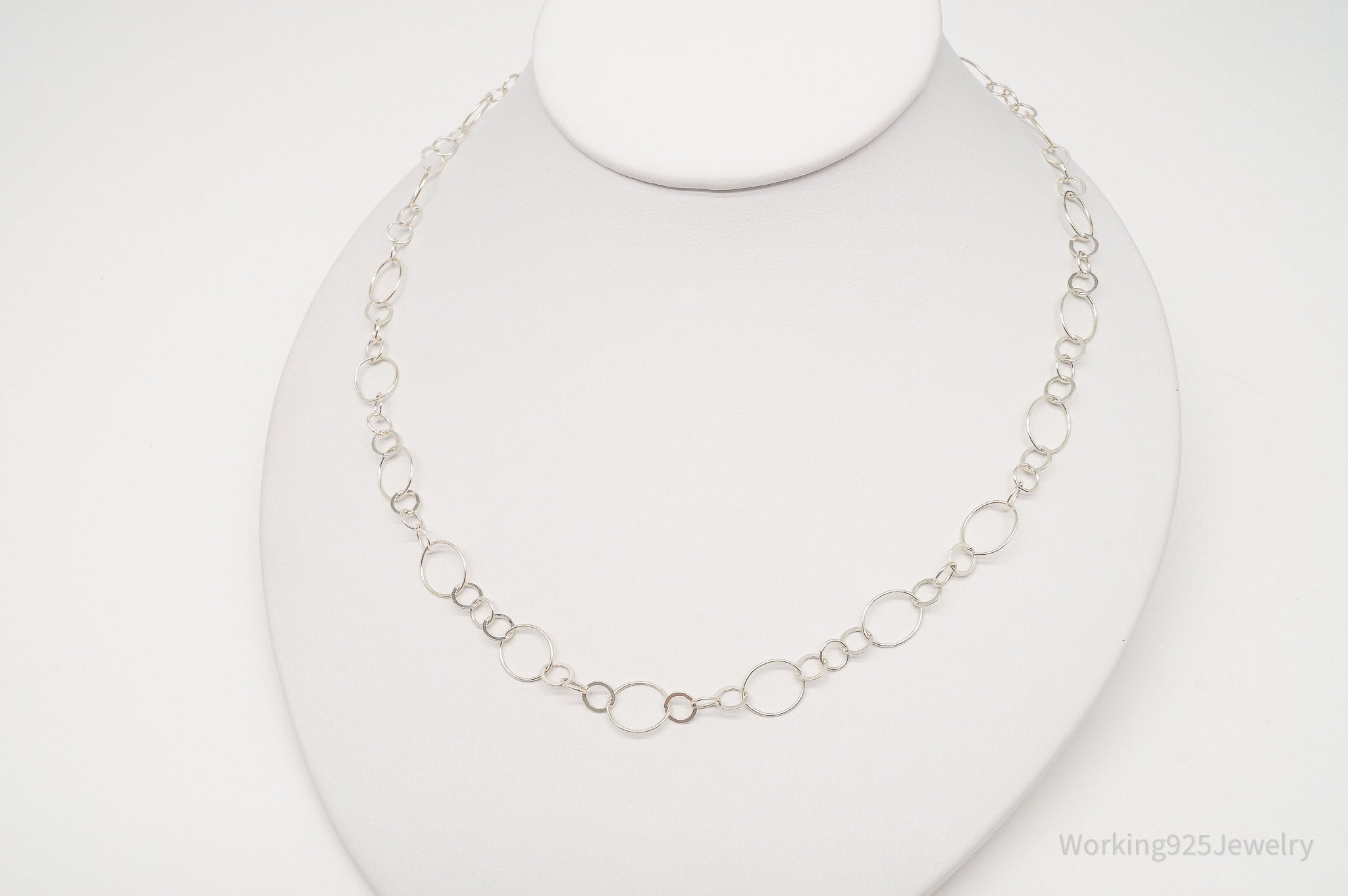 Long Vintage Italian Sterling Silver Chain Necklace 18"