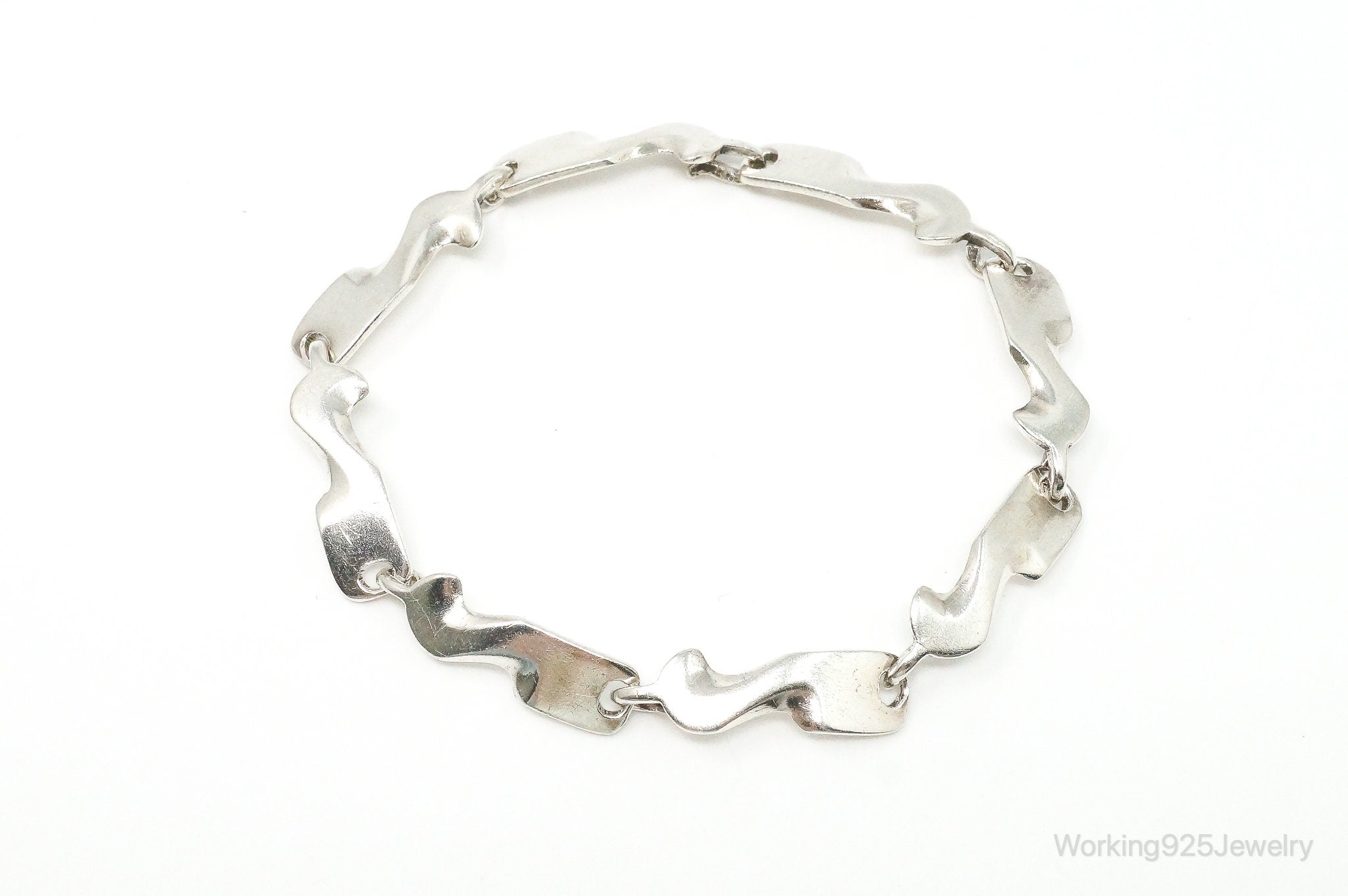 Vintage Taxco Mexico Modernist Sterling Silver Bracelet