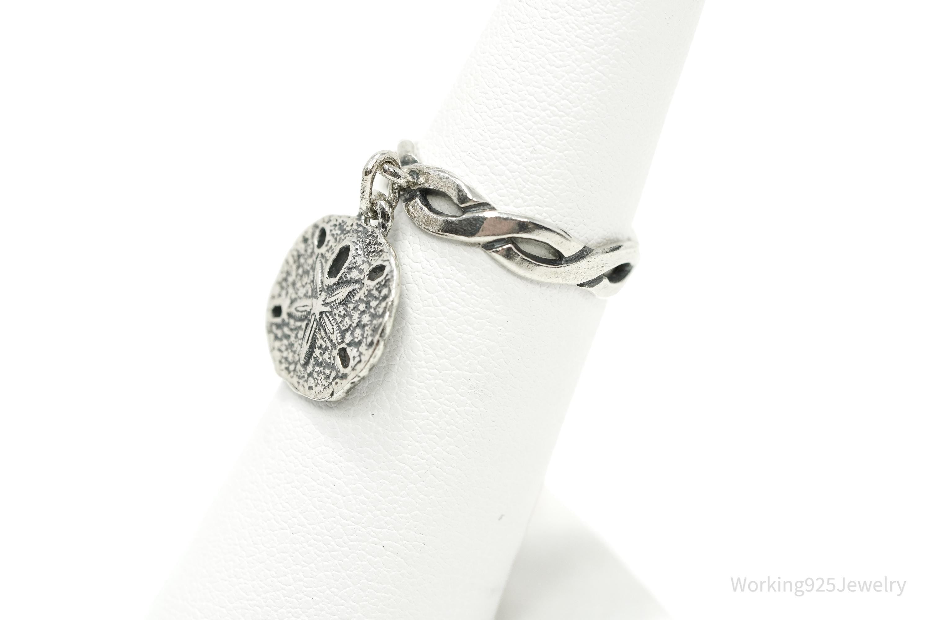 RARE Retired Vintage James Avery Sand Dollar Sterling Silver Ring - Size 5