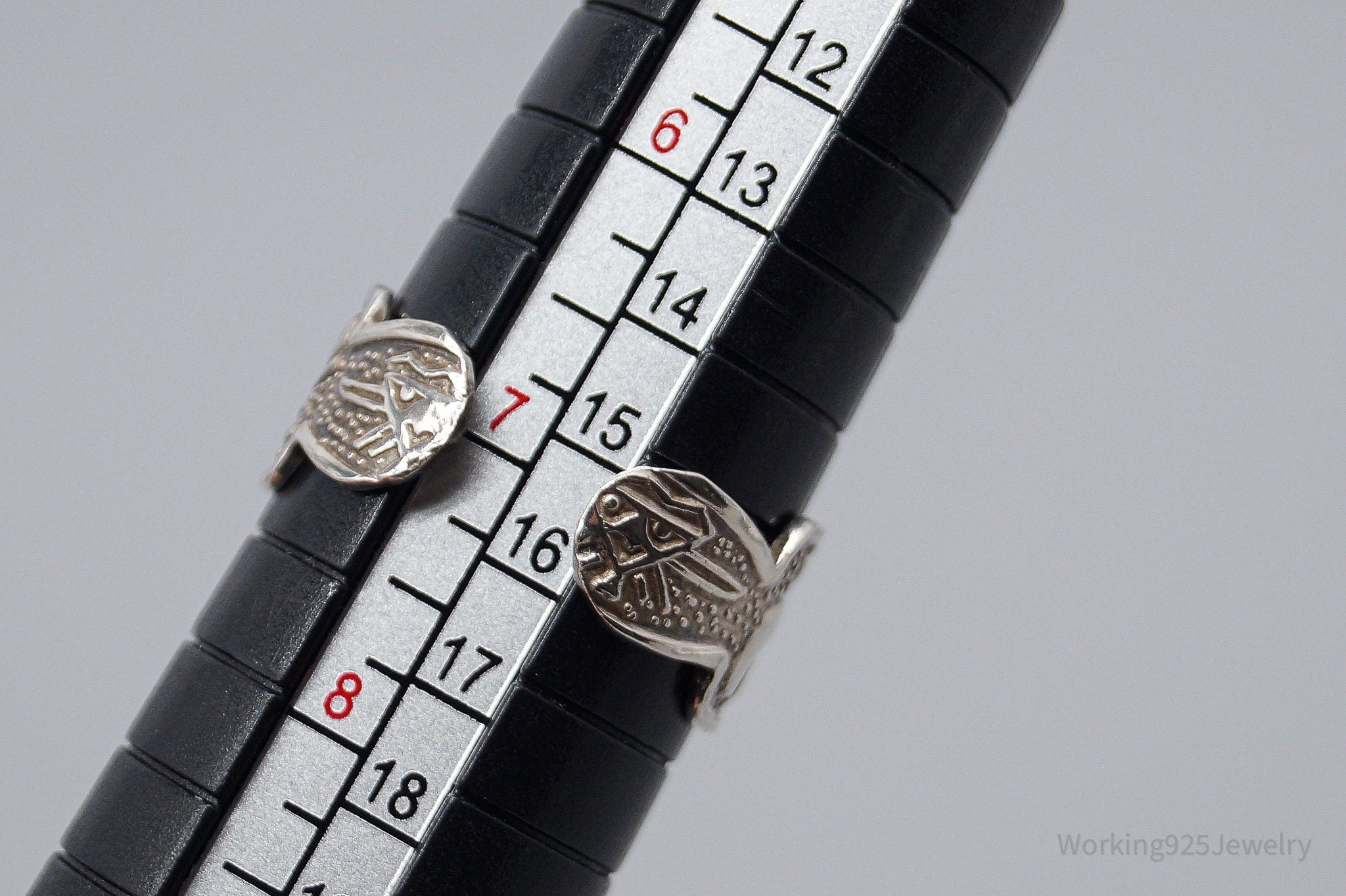 Vintage Tribal Sterling Silver Ring Size 7 Adjustable