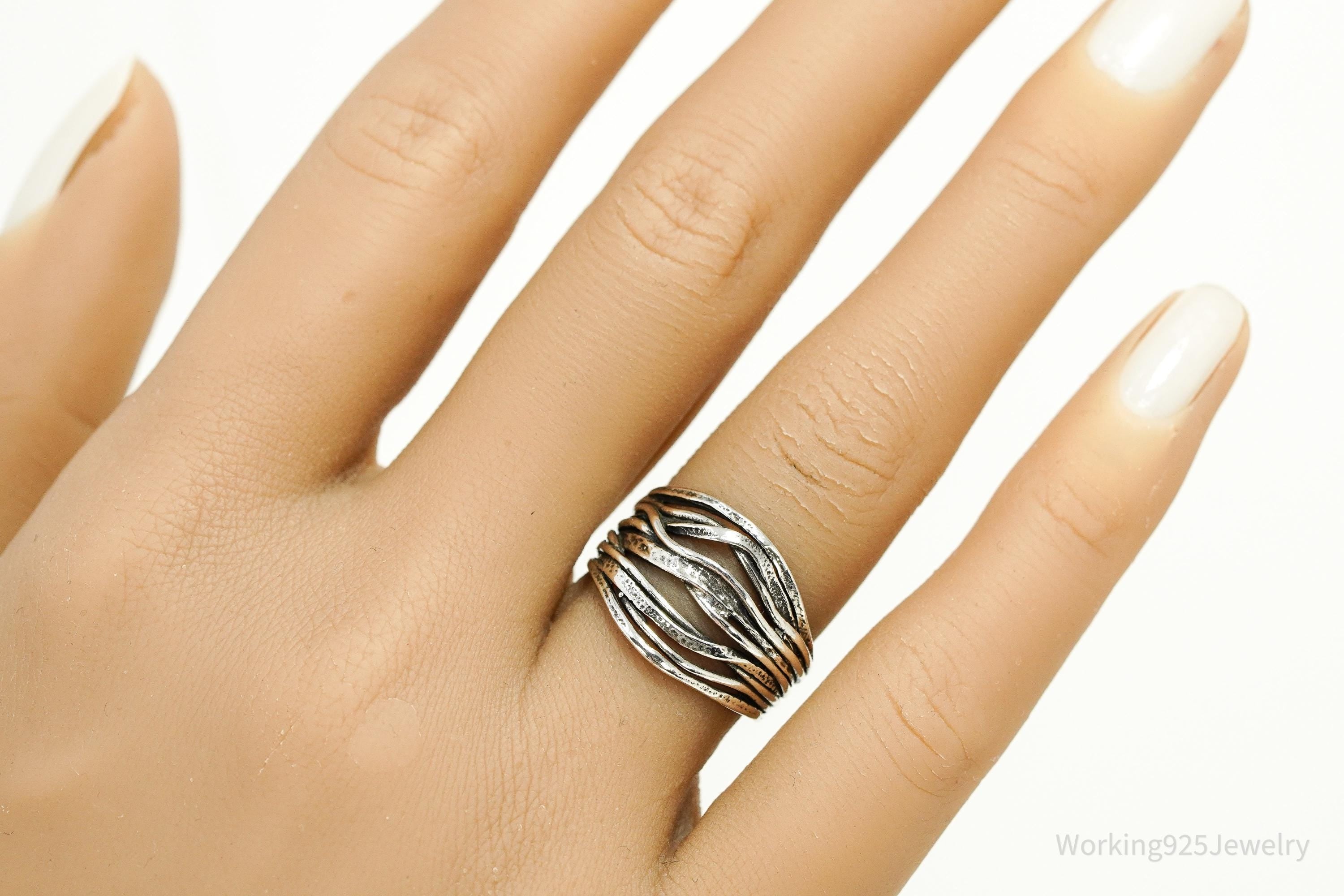 Vintage Israel Shablool Didae Sterling Silver Ring - Size 7