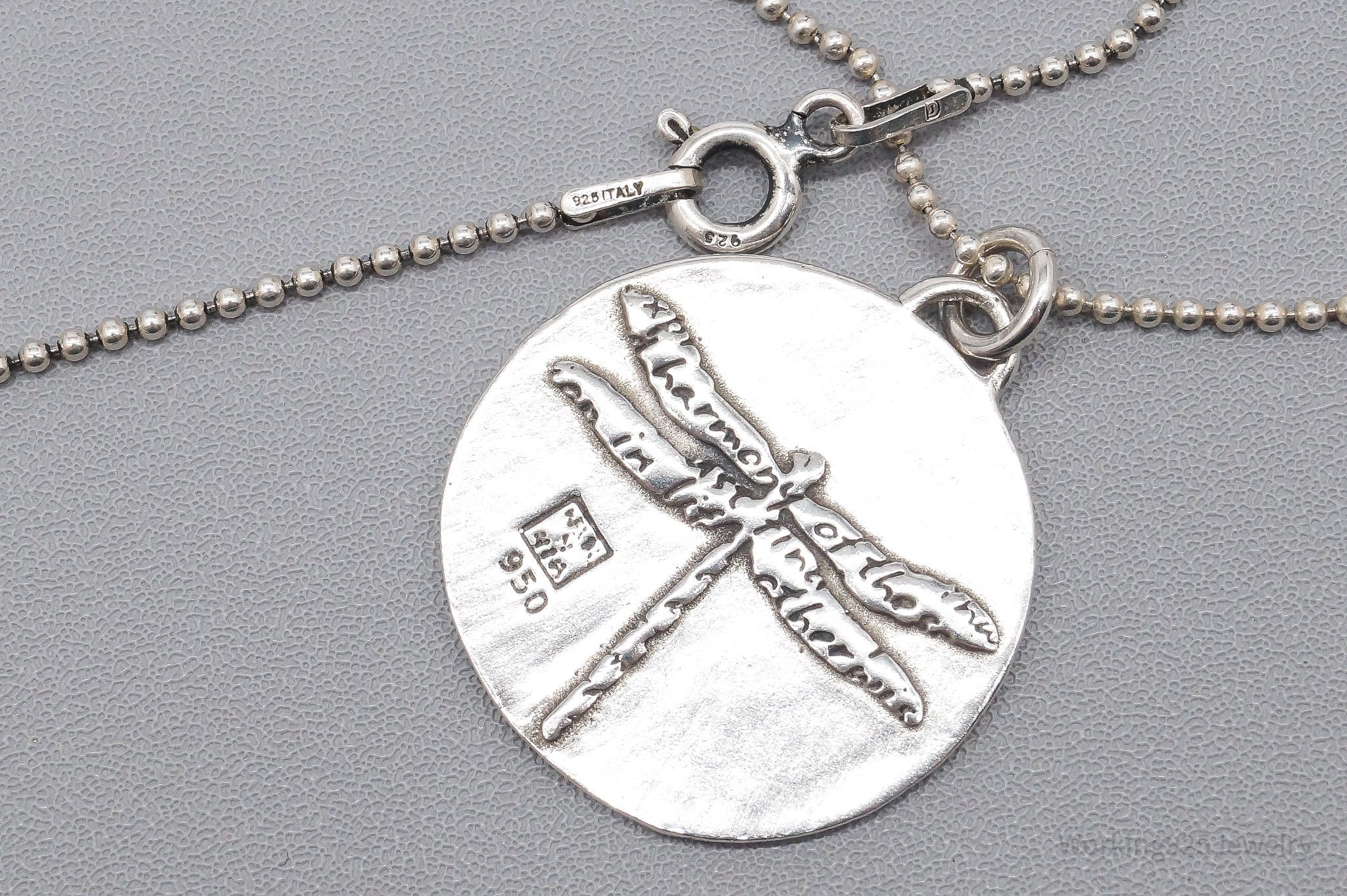 VTG "Grace" Dragonfly Sterling Silver Necklace 18"