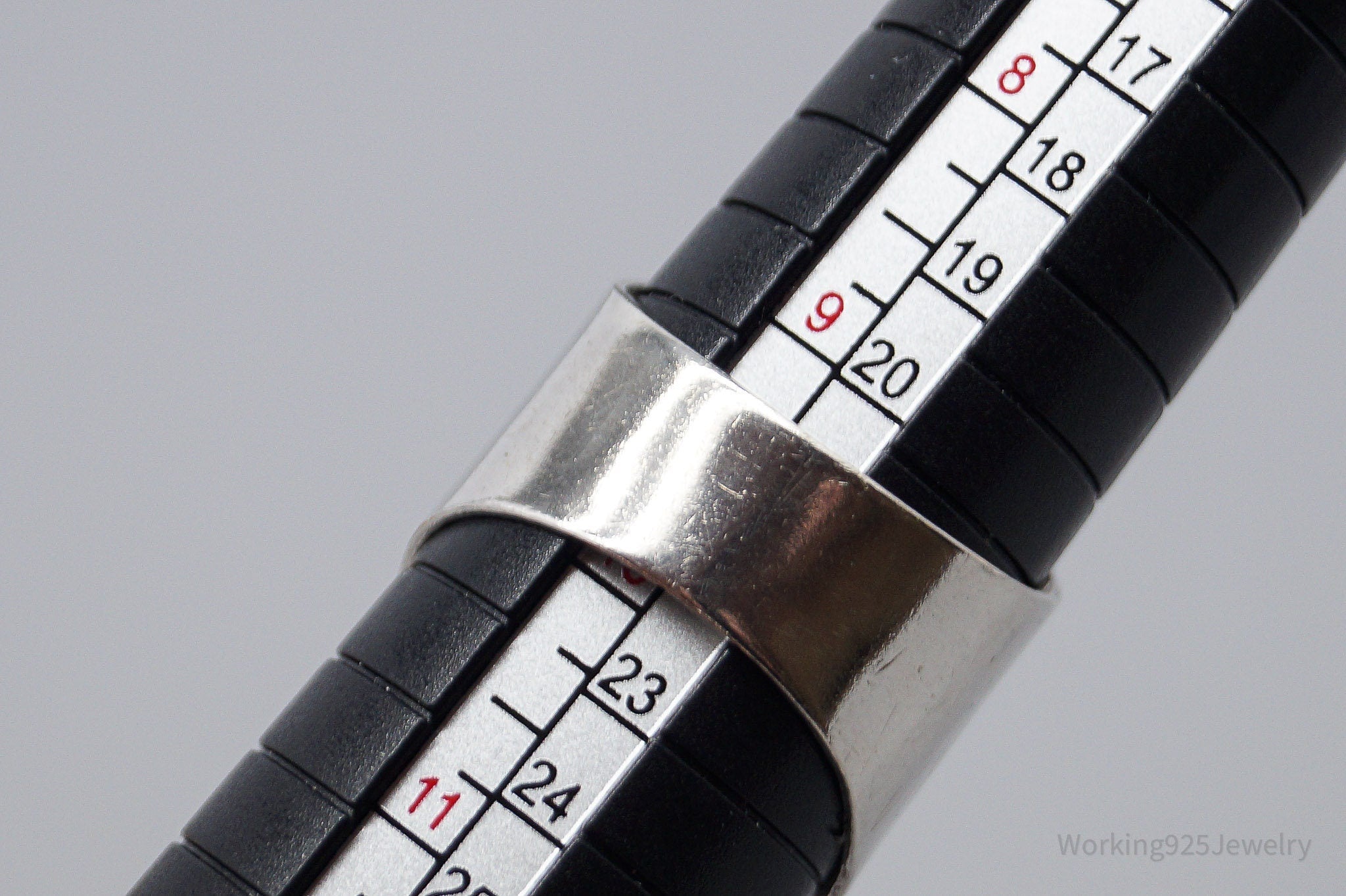 Vintage Sterling Silver Wide Band Ring - Size 9.75