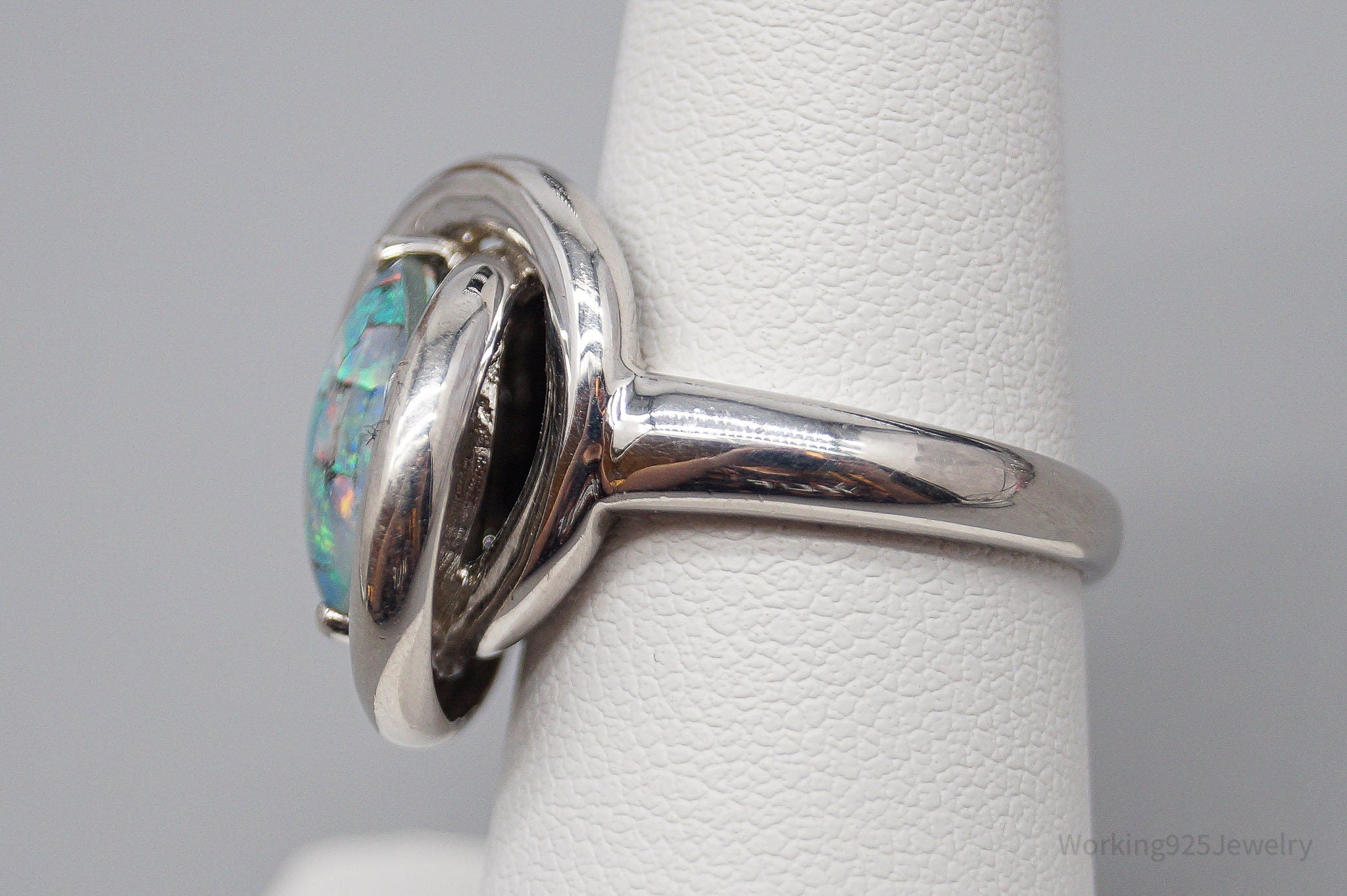 Vintage KN Opal Sterling Silver Ring - Size 7