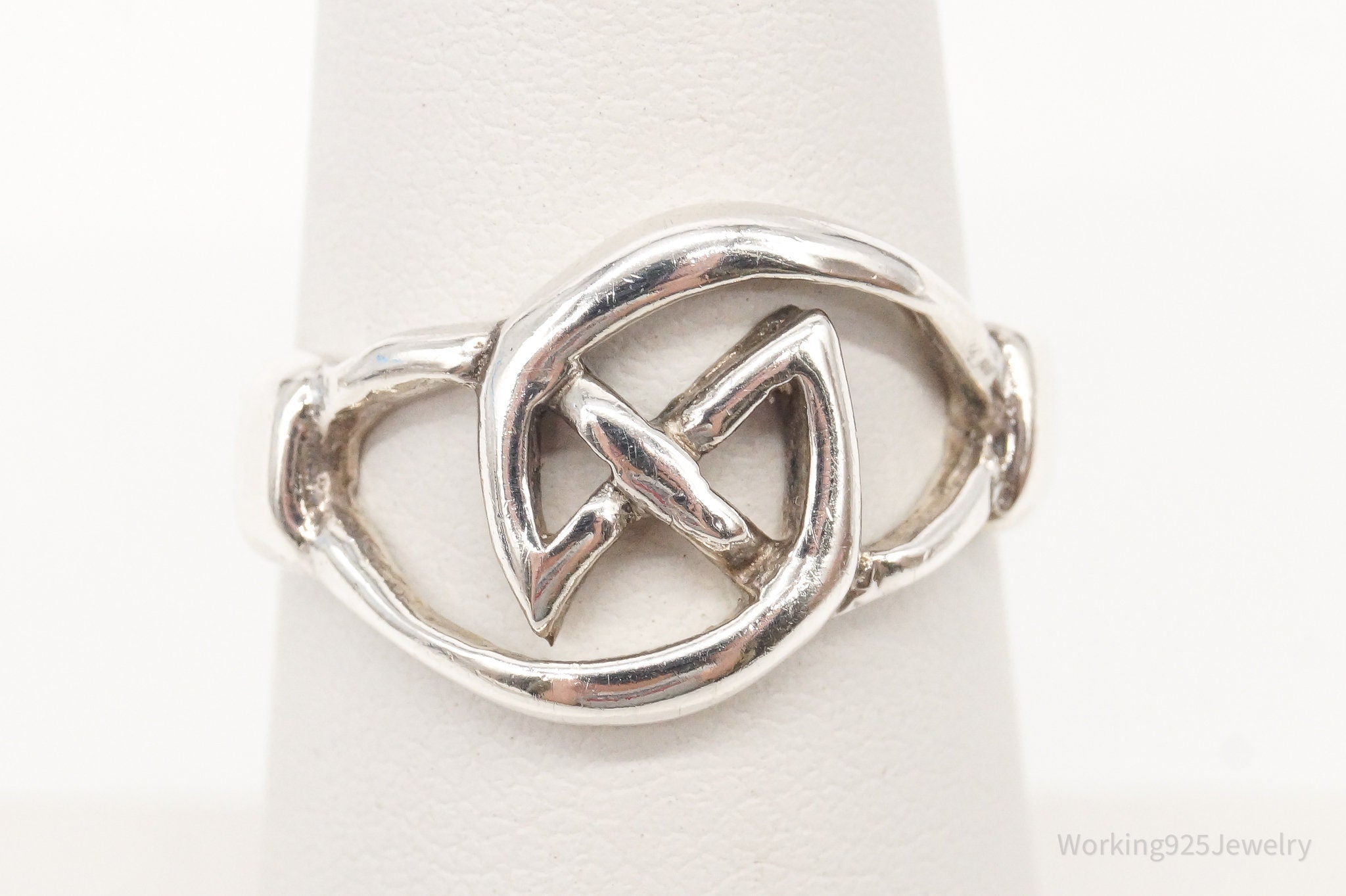Vintage Celtic Knot Sterling Silver Ring Size 6