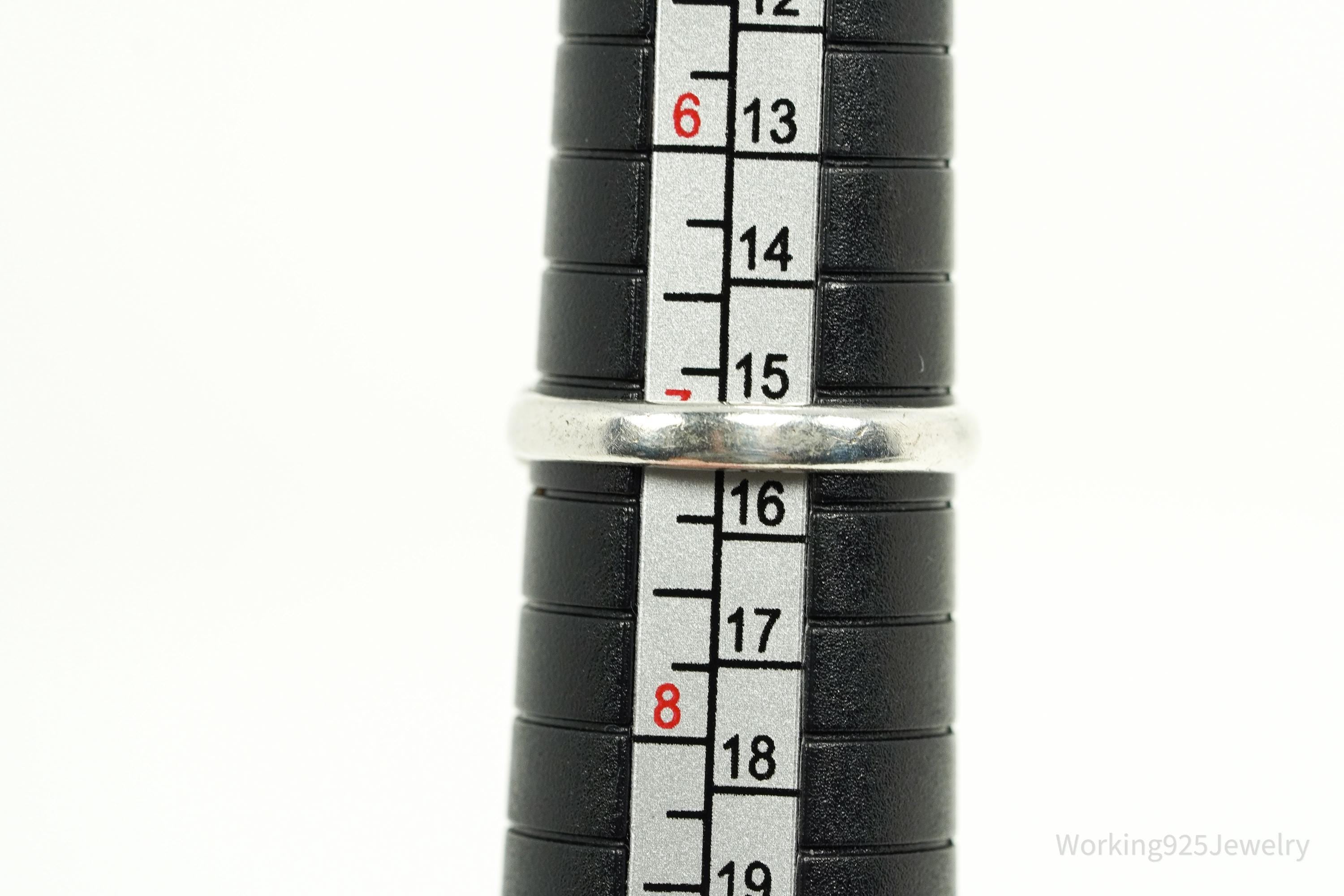 Vintage Native Bell Trading Post Turquoise Heart Sterling Silver Ring - Size 7