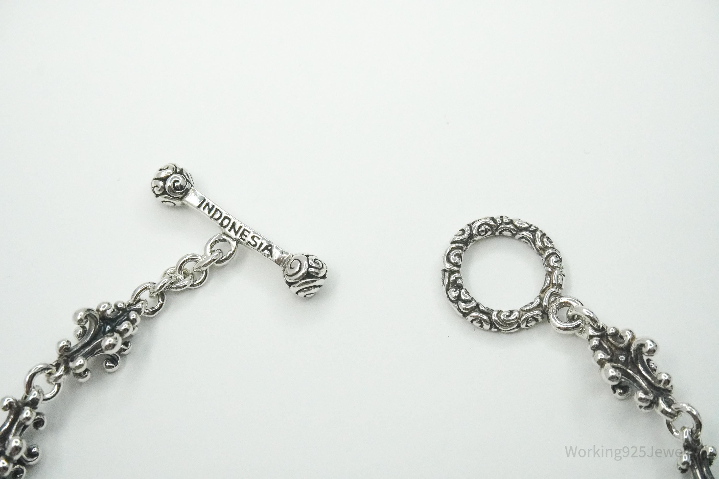 Novica Indonesia NV Balinese Crest Sterling Silver Toggle Bracelet - 7 5/8"