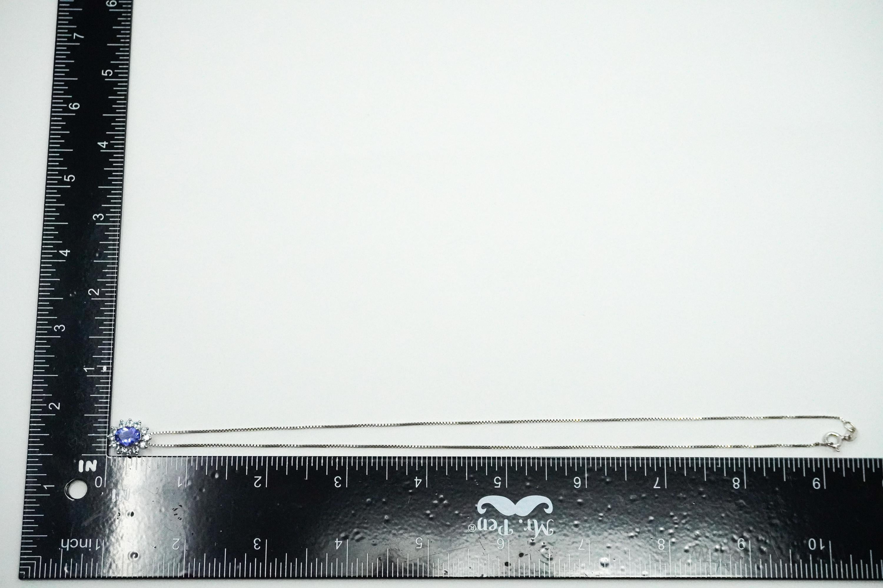 JTV's TGGC Created Tanzanite & Blue Topaz Sterling Silver Necklace 18"