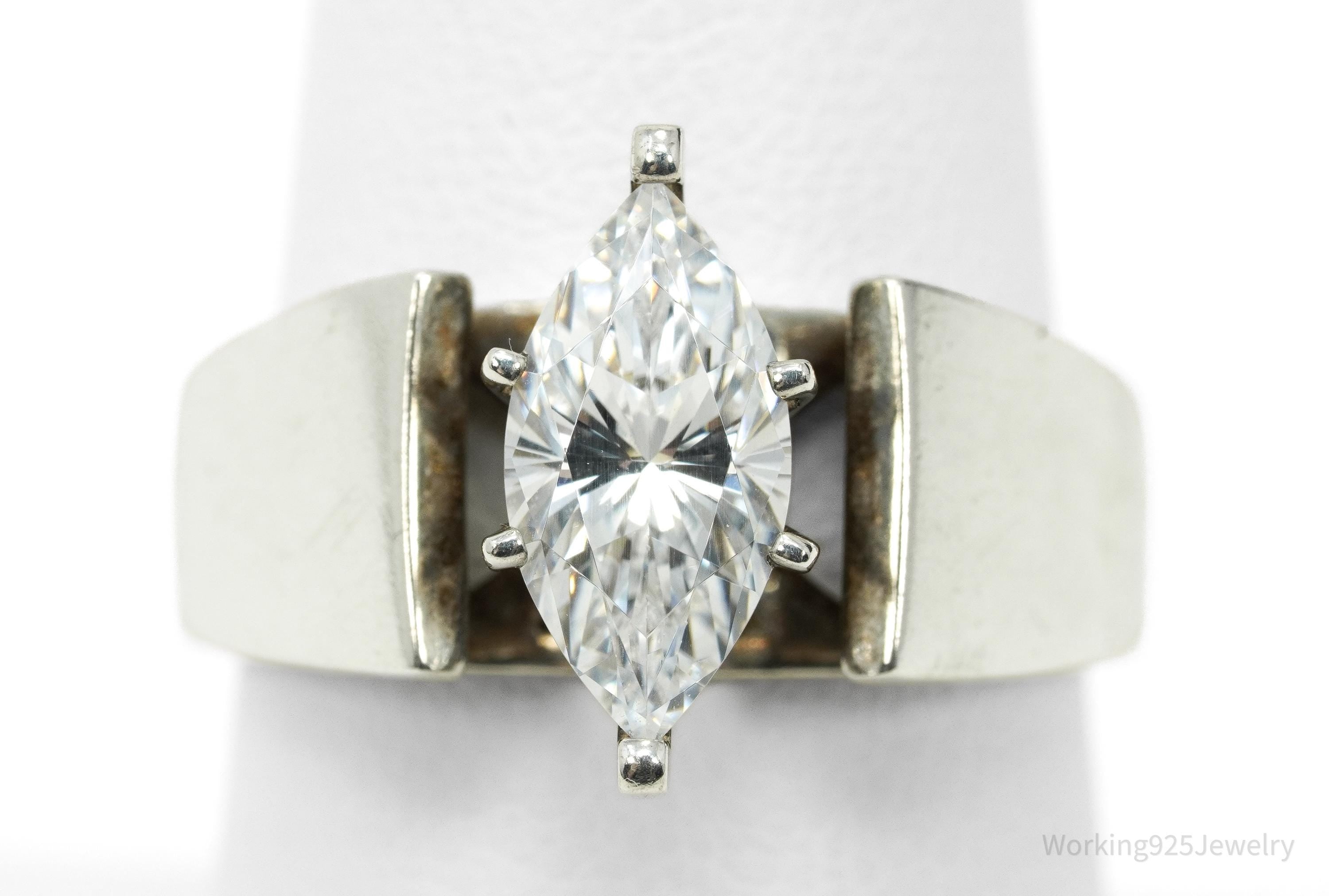 Vintage Diamonique DQCZ Sterling Silver Ring - Size 8