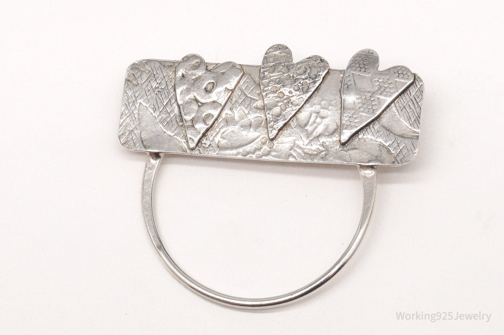 Vintage Designer Katie Enewold Handcrafted Whimsical Sterling Silver Brooch