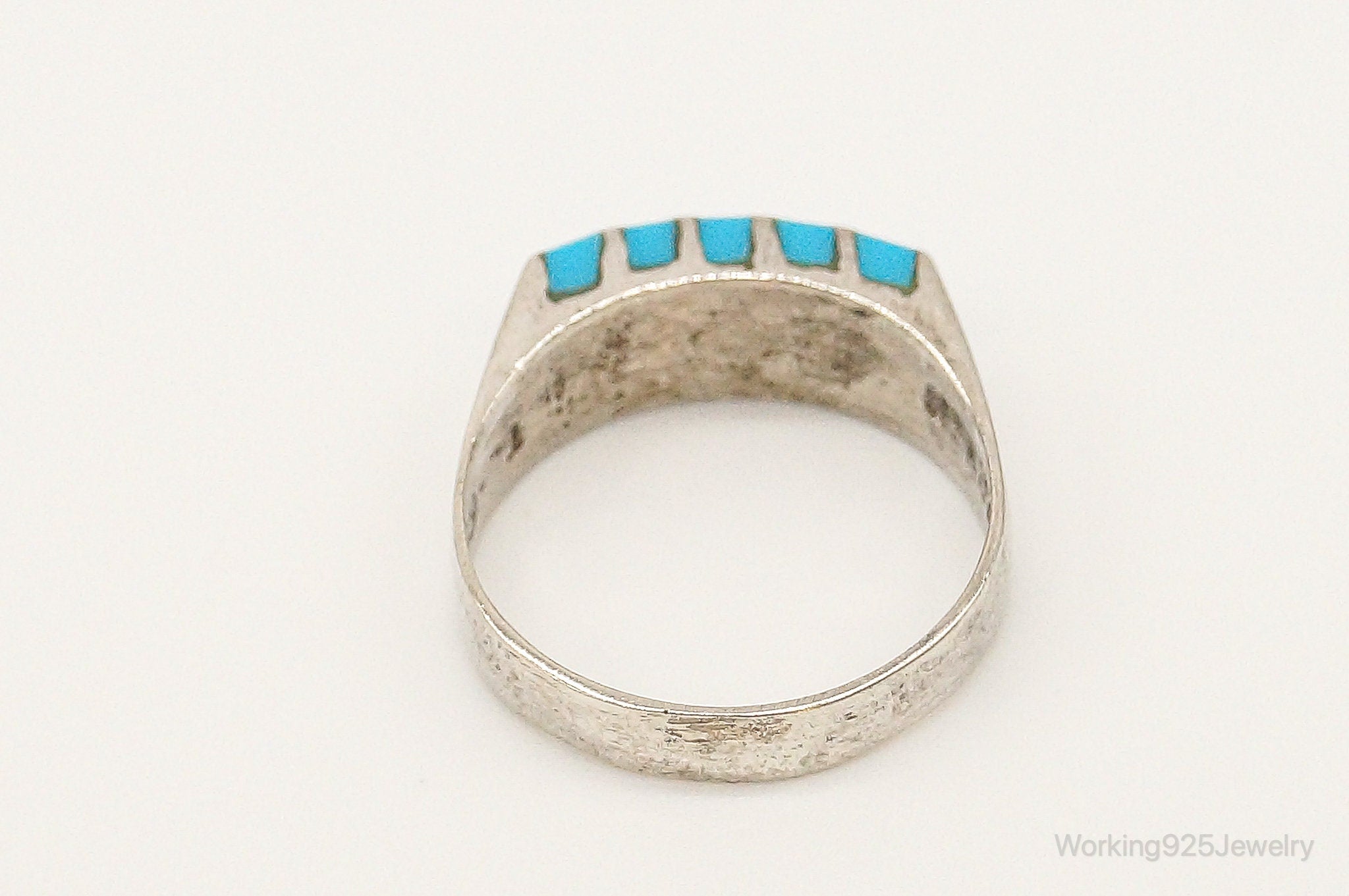 Vintage Mexico Turquoise Sterling Silver Ring - Size 6.5