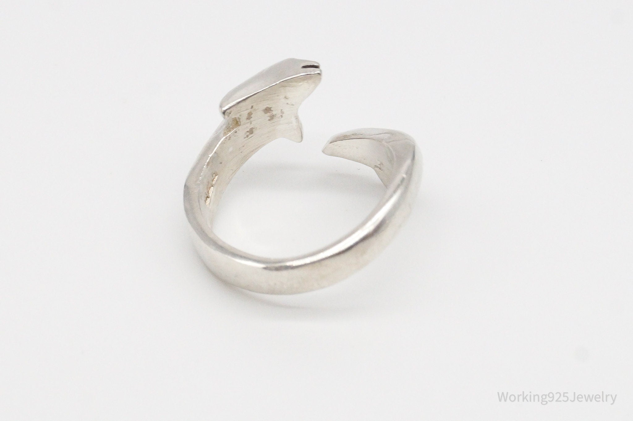 Vintage Mexico Dolphin Sterling Silver Wrap Ring - Size 8.75