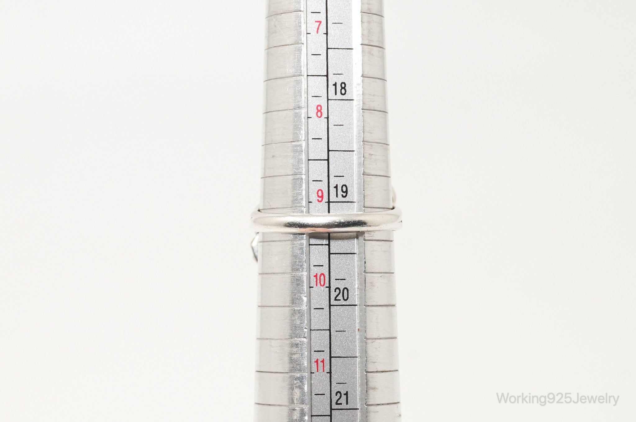 Vintage Native American Blue Turquoise Unsigned Sterling Silver Ring - Sz 9.25