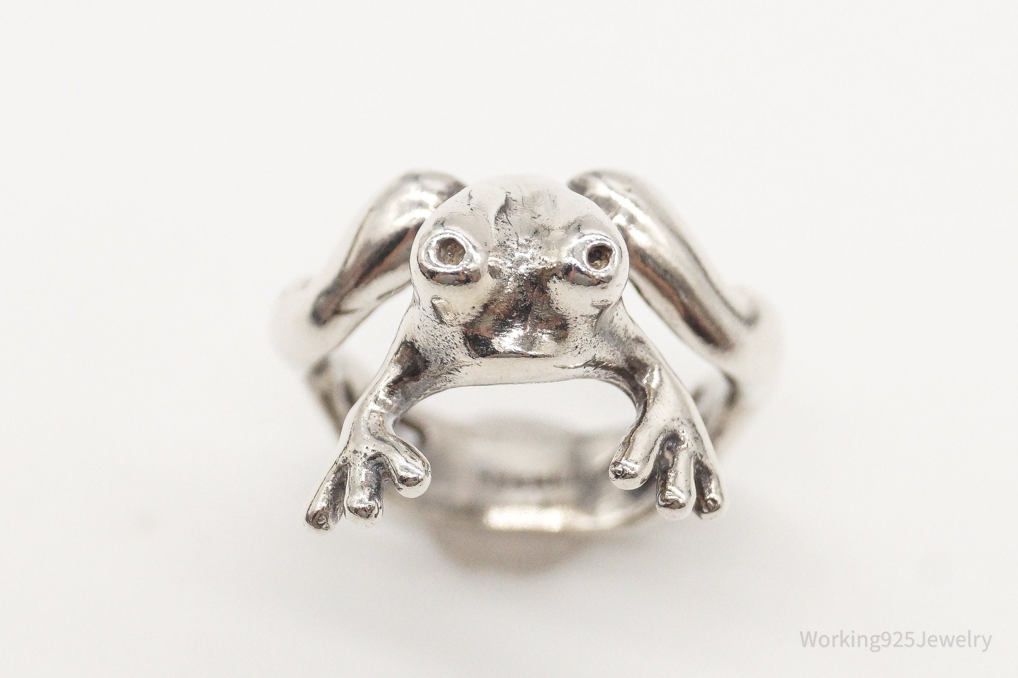 Vintage Frog Sterling Silver Ring - Size 5.25