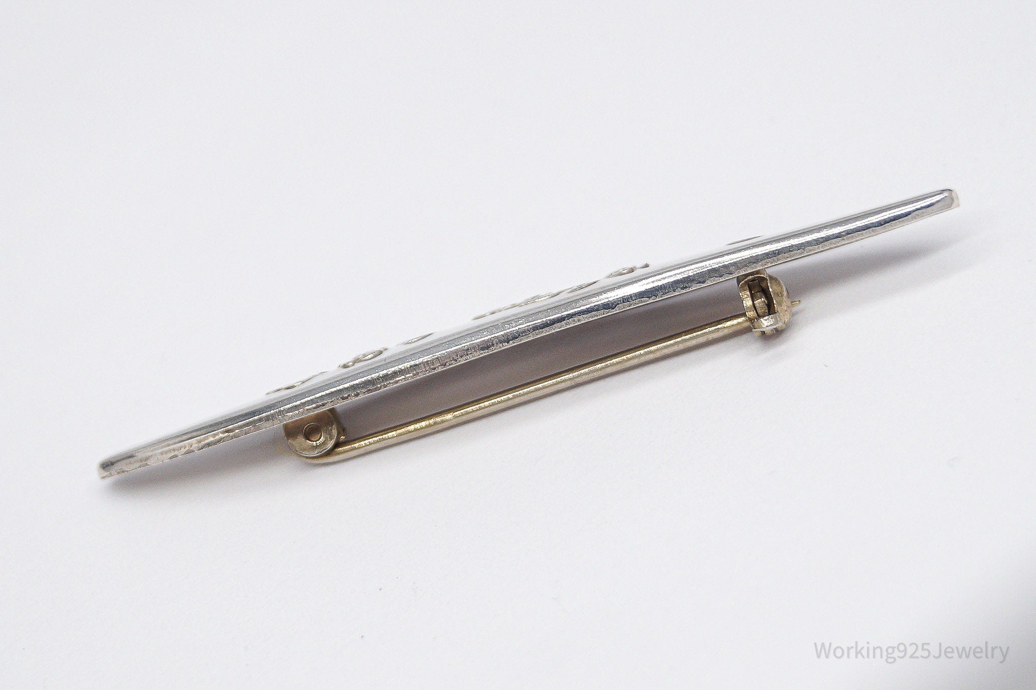 Antique Floral Silver Brooch Pin