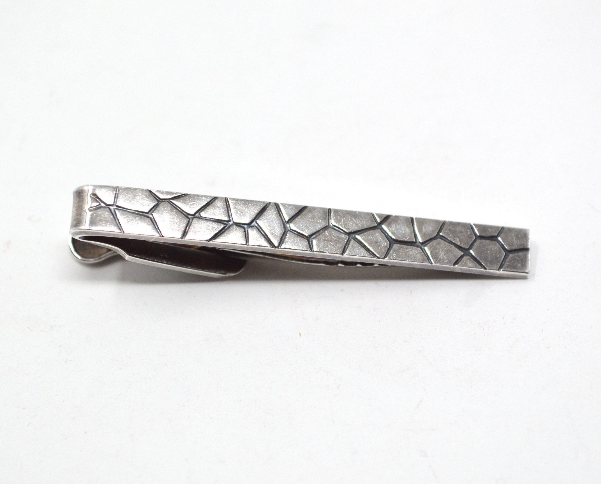 Vintage Modernist Designer Kupittaan Kulta Sterling Silver Tie Clip - Finland -