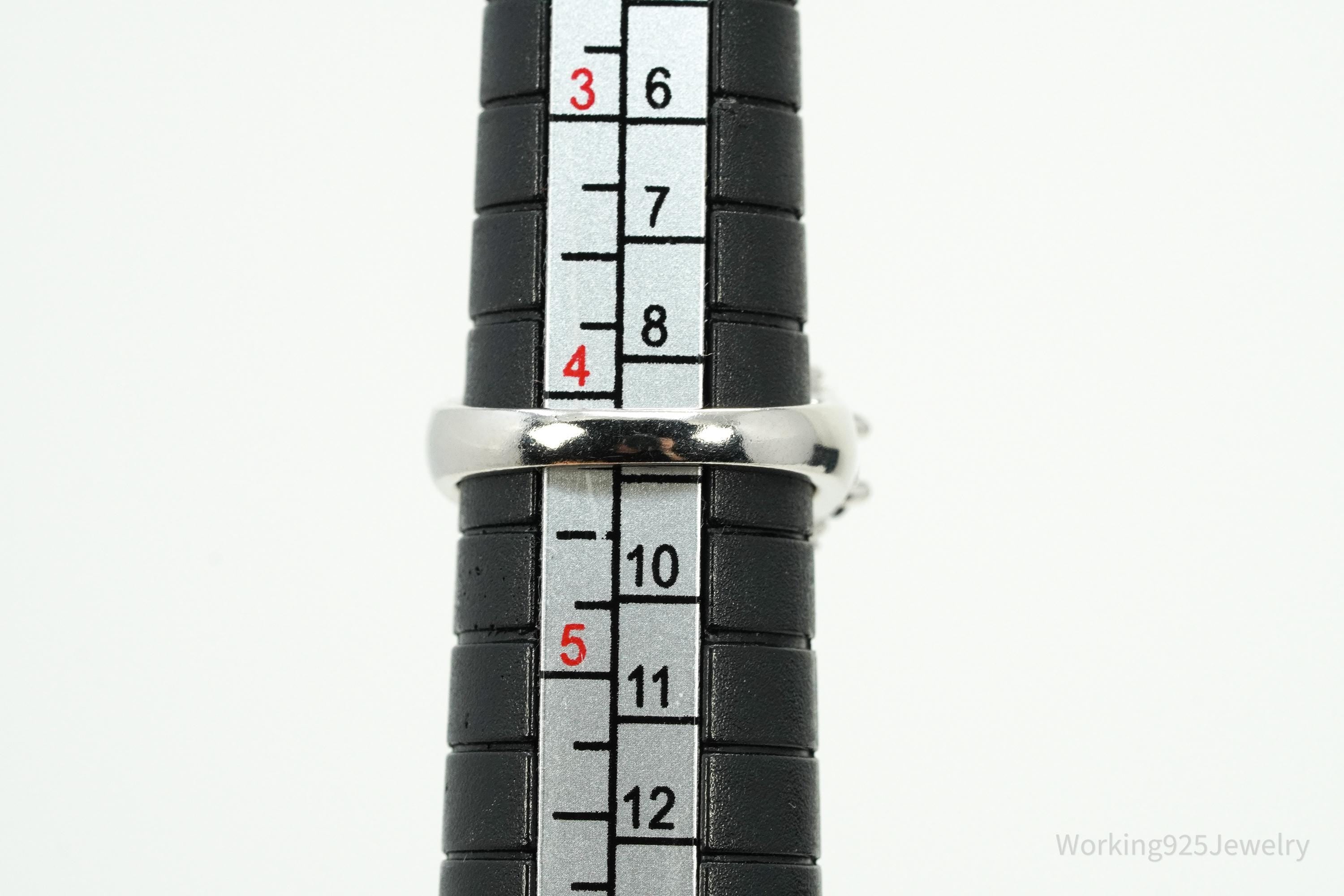 Vintage London Blue Topaz Sterling Silver Ring - Size 4.25