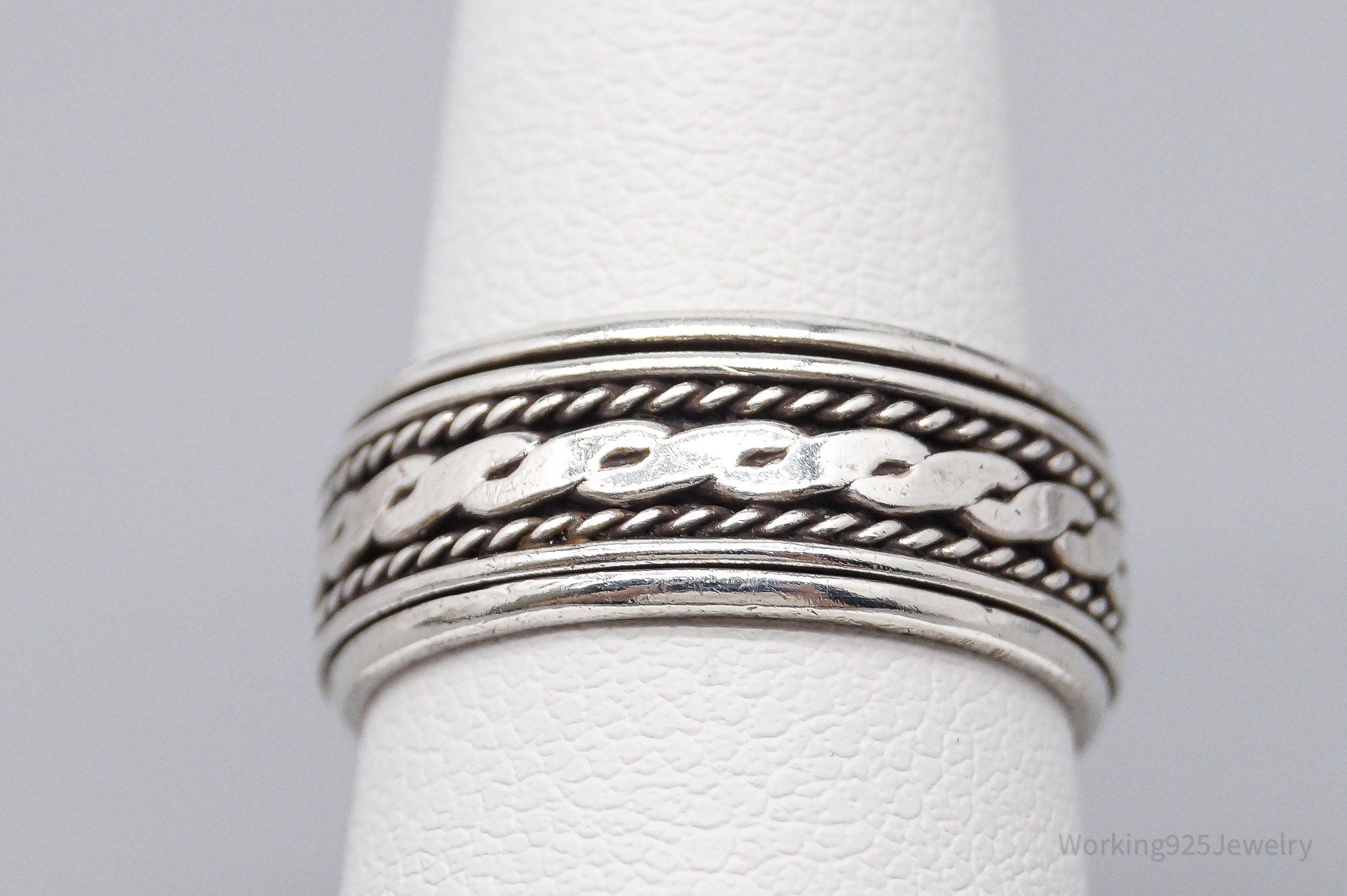 Vintage Spinner Spinning Cable Twist Sterling Silver Band Ring Size 6