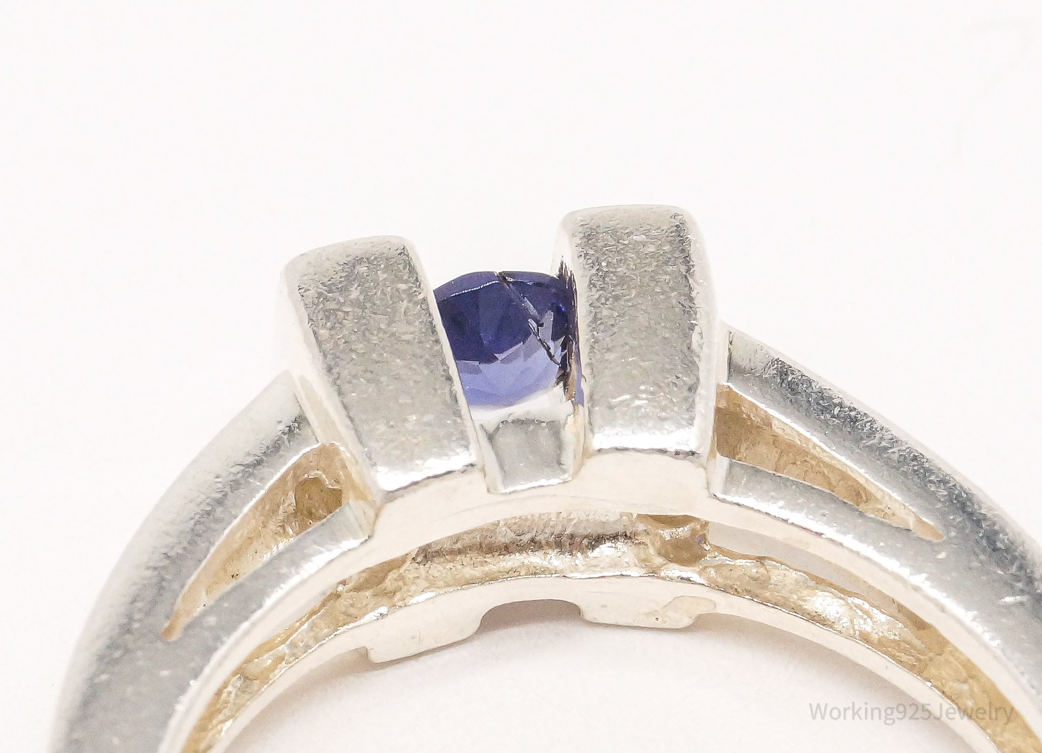 Vintage Tanzanite Sterling Silver Ring - Size 7.75