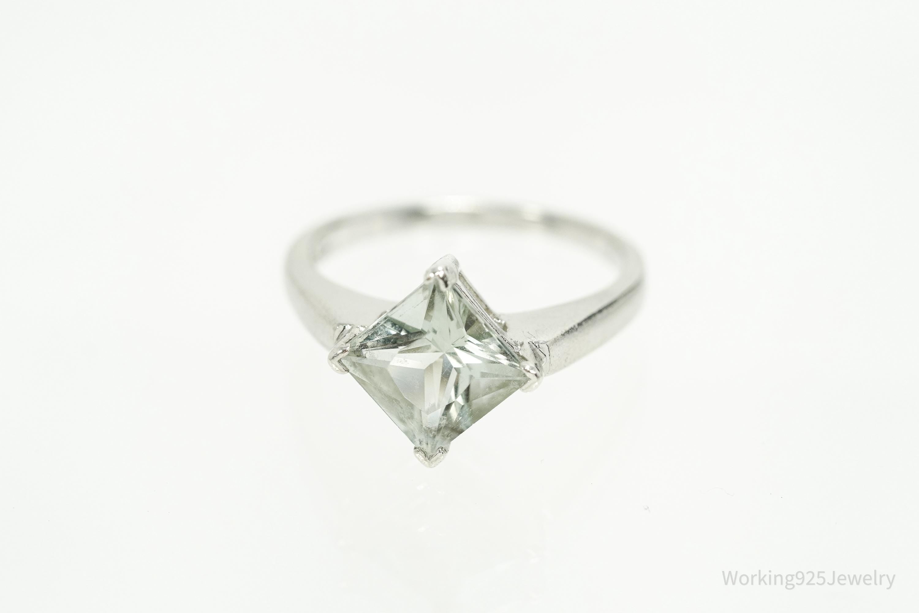 Vintage Prasiolite Sterling Silver Ring - Size 5