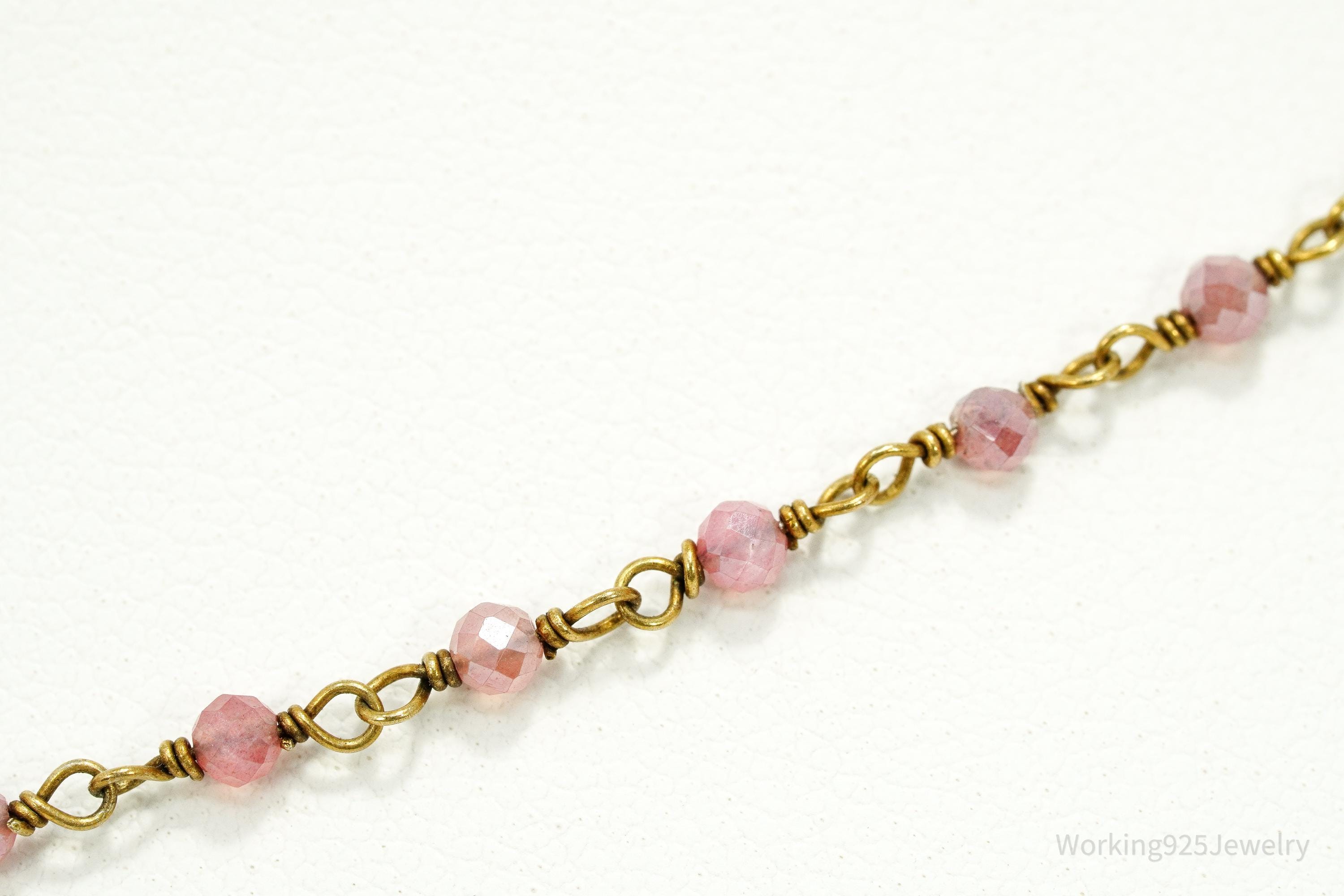 Vintage Pink Tourmaline 14K Yellow Gold Filled Necklace 19"