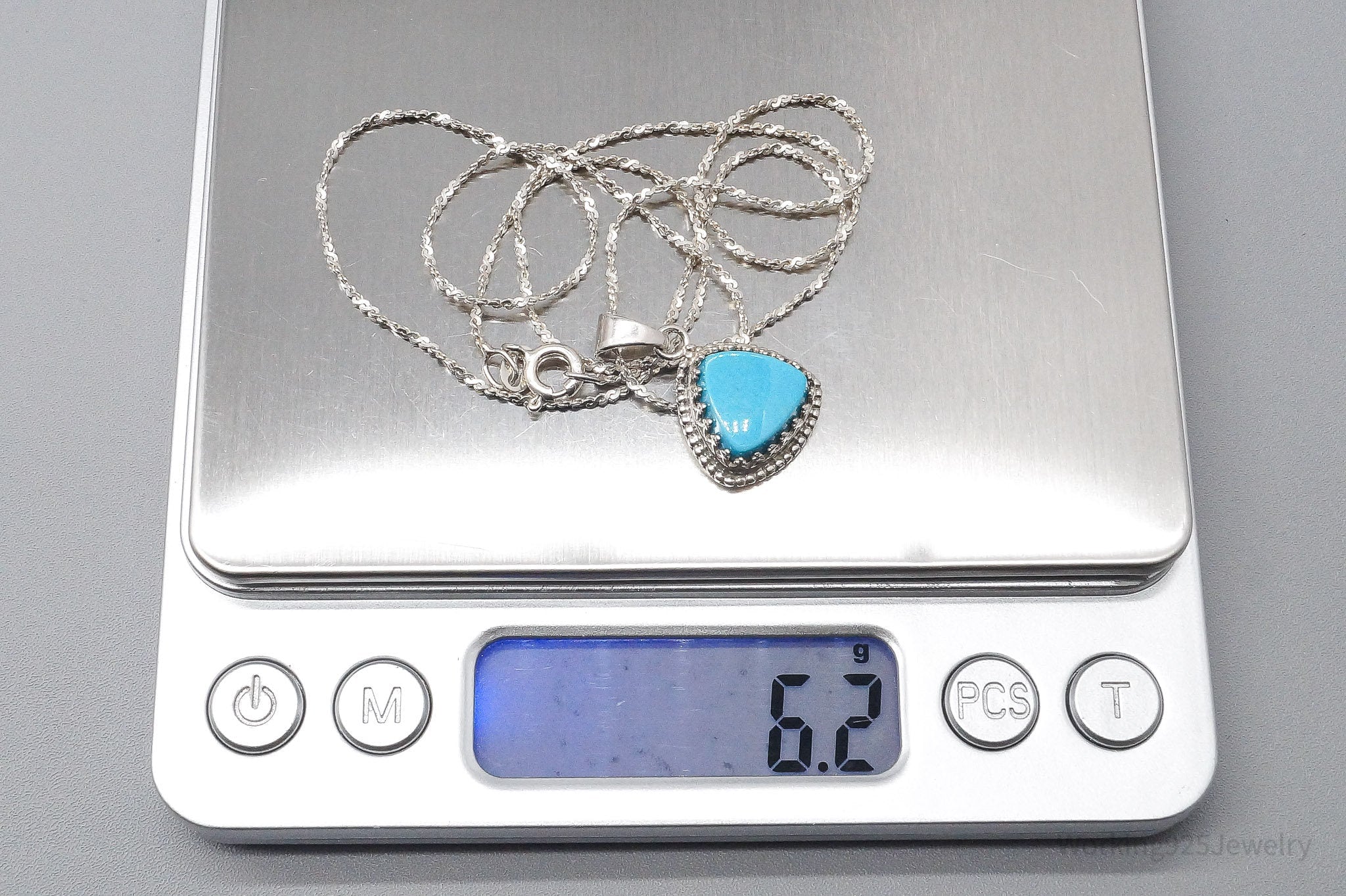 Vintage Southwestern Desert Rose Trading Turquoise Sterling Silver Necklace 20"