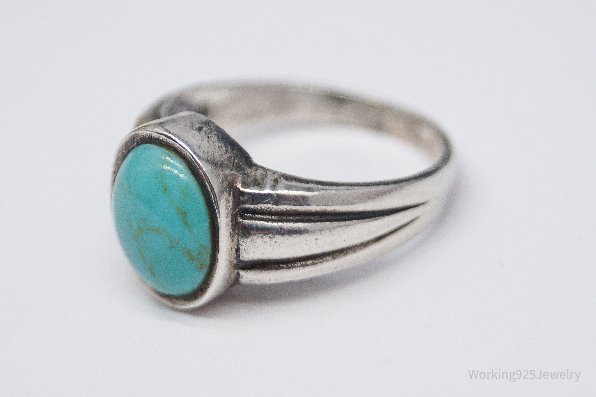 Vintage Turquoise Sterling Silver Ring - Size 7