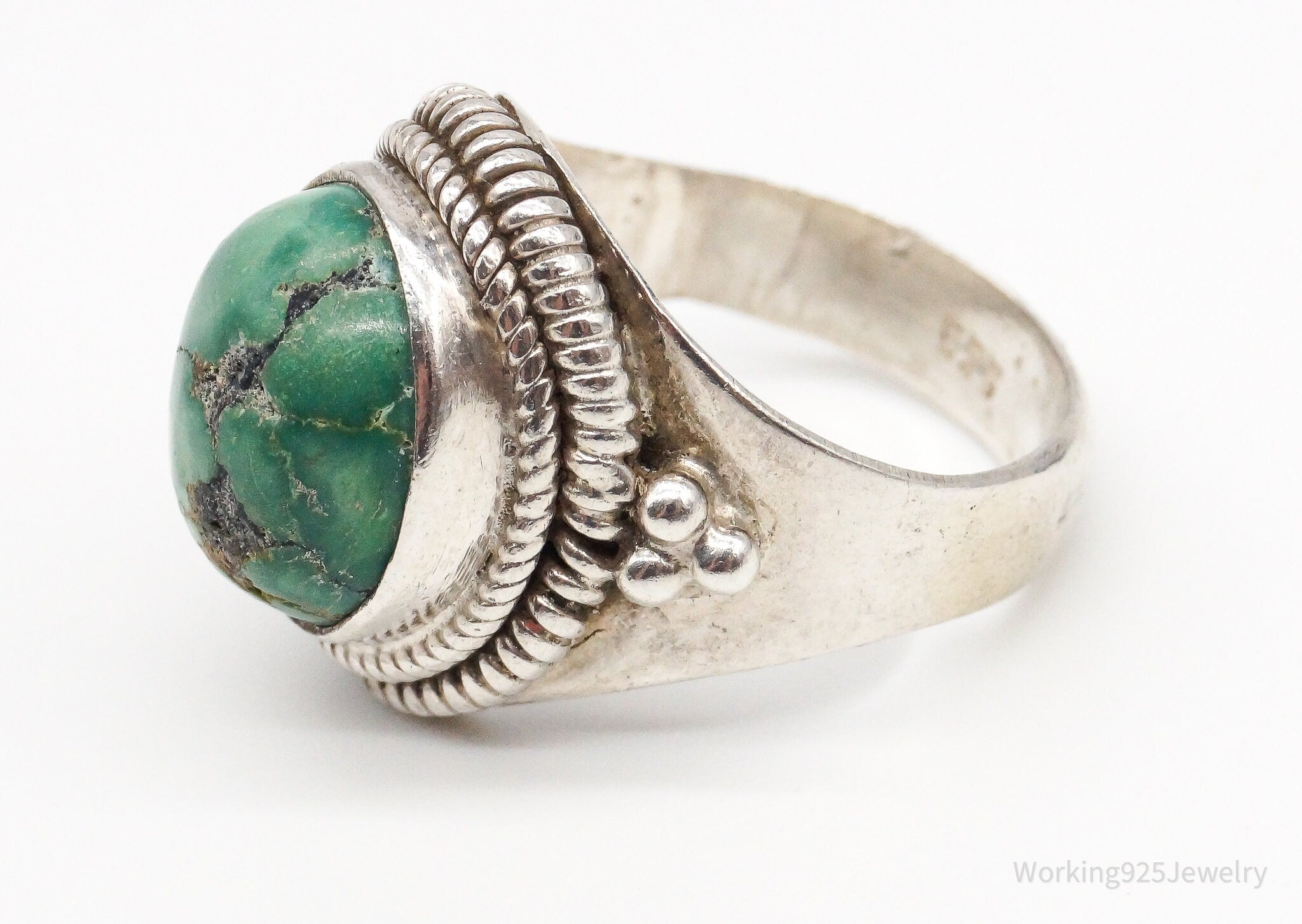 Vintage Turquoise Sterling Silver Ring - Size 6.25