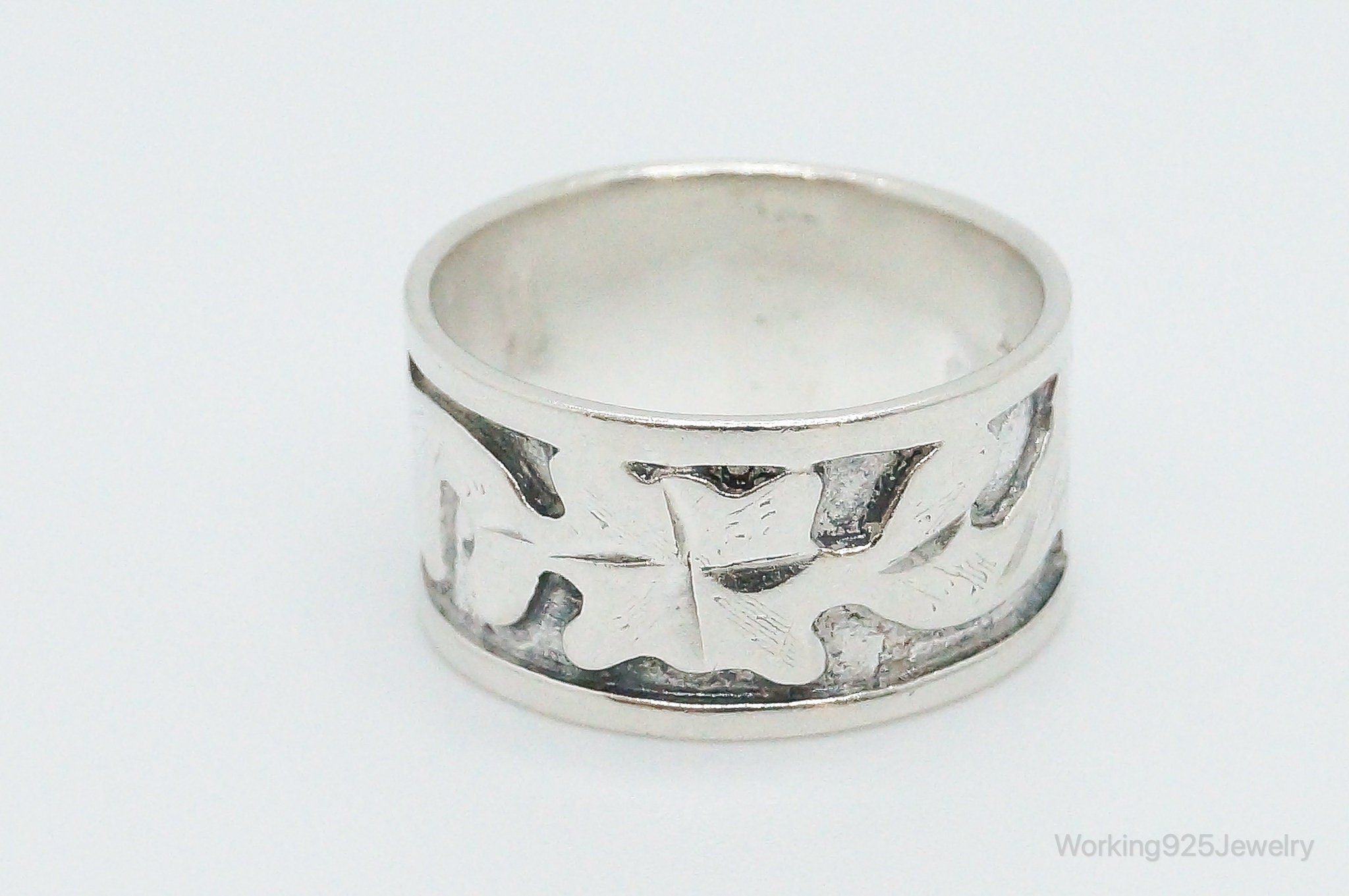 Vintage Mexico Sterling Silver Band Ring - Size 7