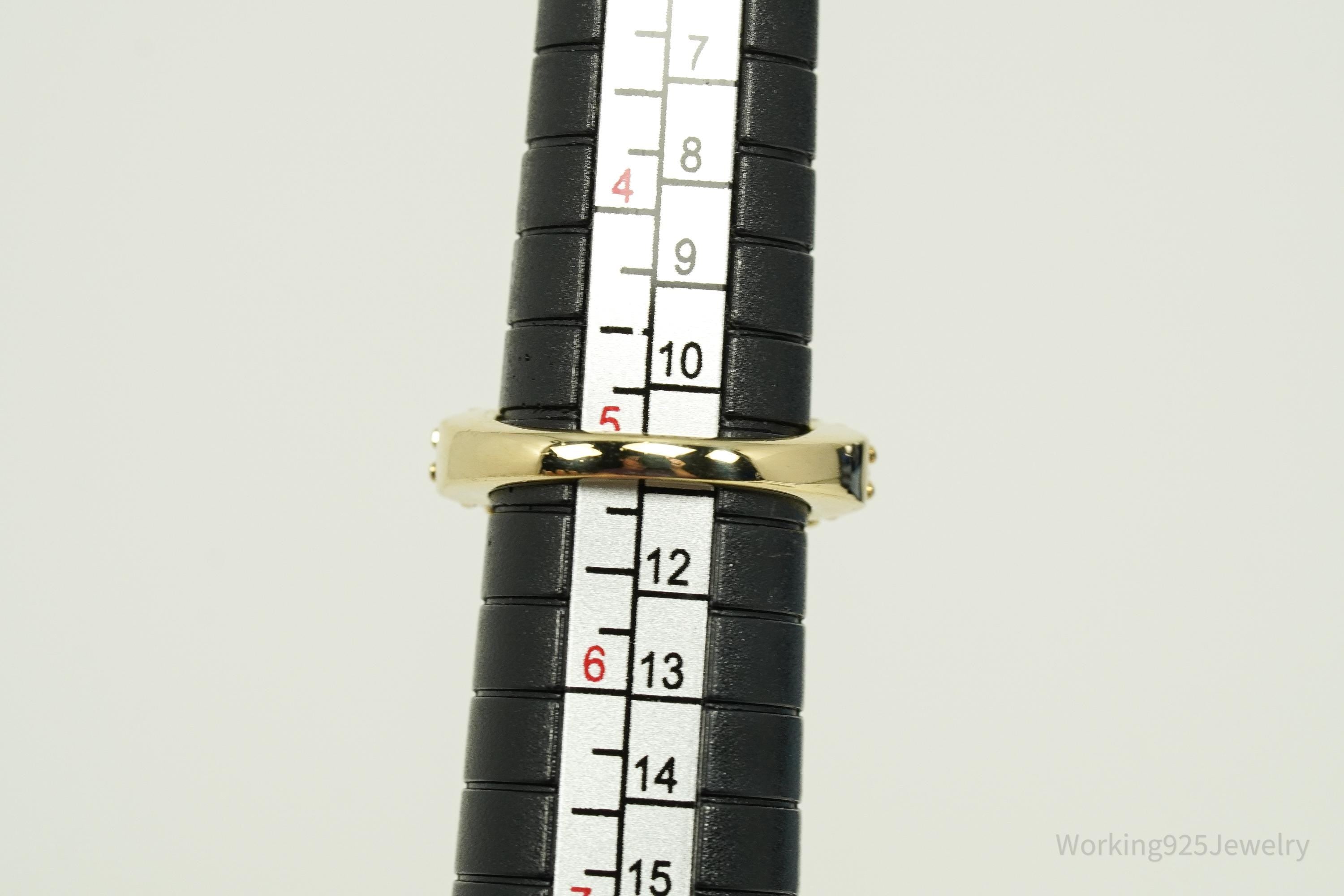 Pinctore Green Chrome Diopside Gold Over Sterling Silver Ring - Size 5