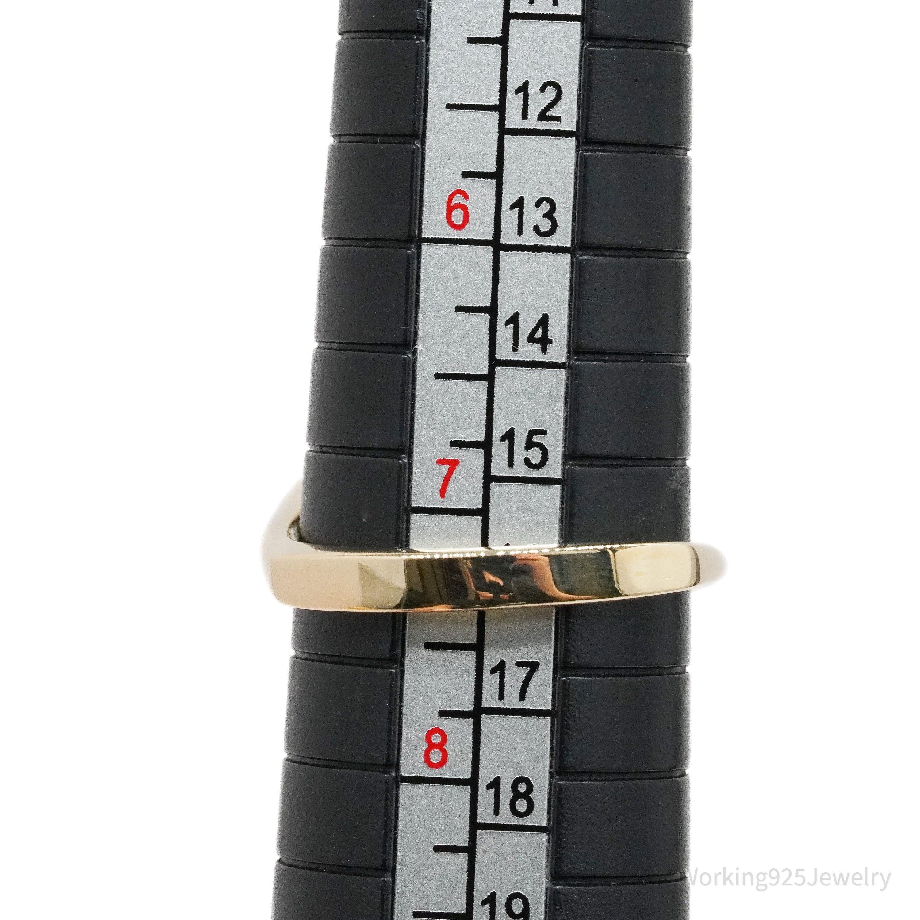 14K Yellow Gold, Green Tourmaline, And Diamond Ring - Size 7.25